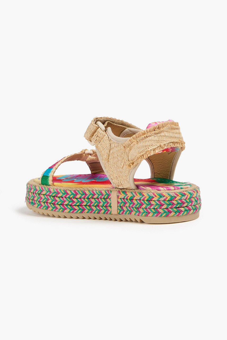  Farm Rio - Faux Raffia Platform Sandals - Neutral - Us 9 
