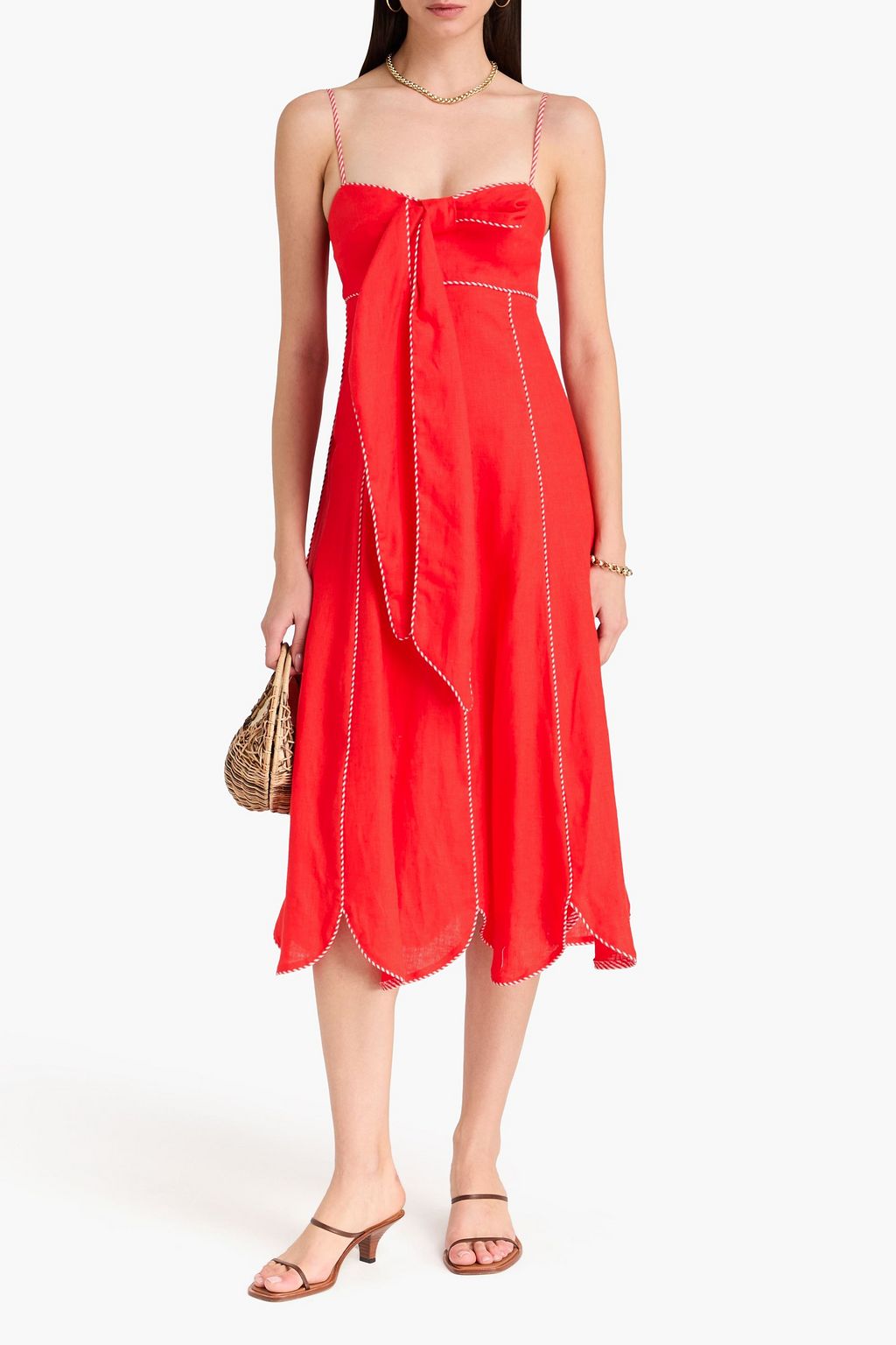 FARM RIO Linen midi dress | THE OUTNET