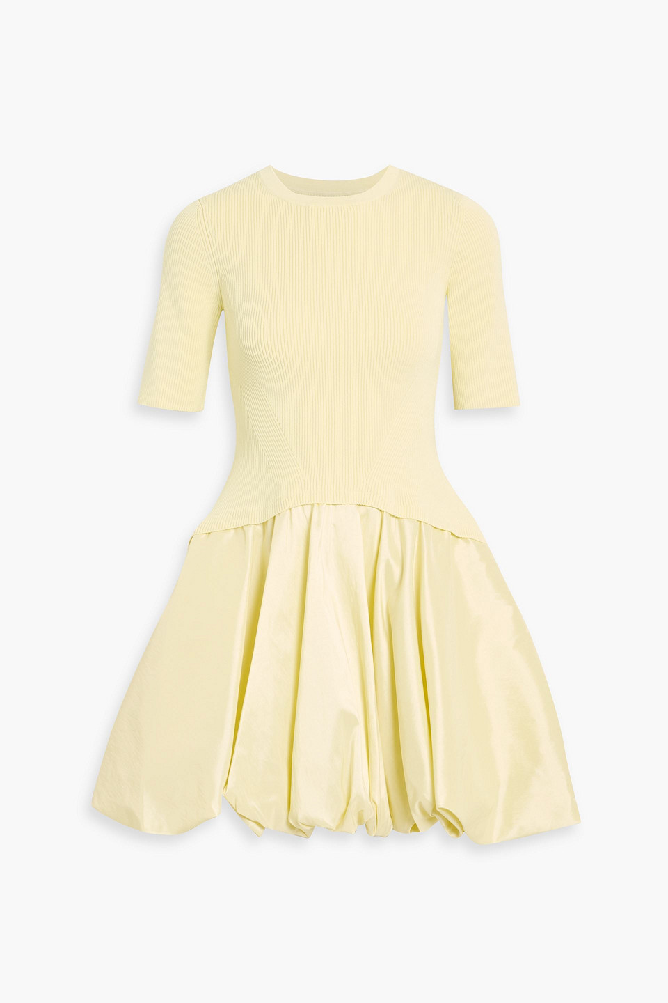 simkhai - kenny ribbed-knit and taffeta mini dress - yellow - s