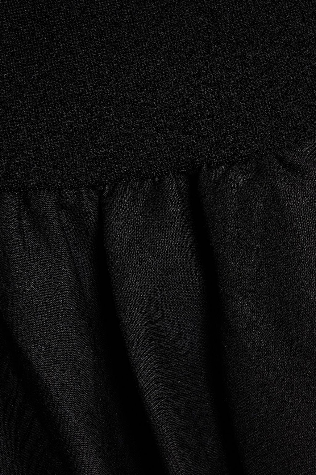 SIMKHAI Pollie strapless stretch-knit and linen-blend mini dress