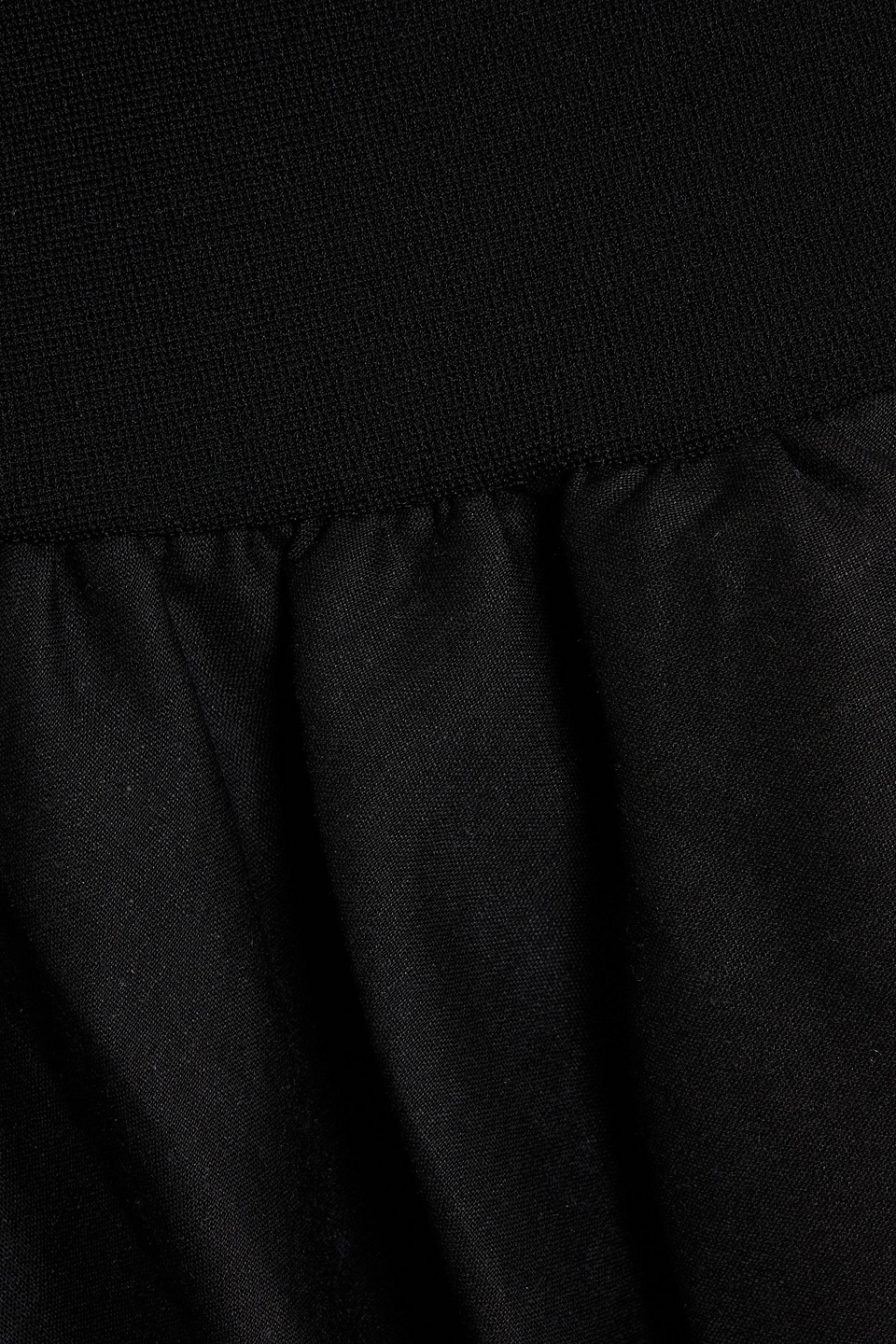 Simkhai Pollie Strapless Stretch Recycled-knit And Linen-blend Mini Dress In Black