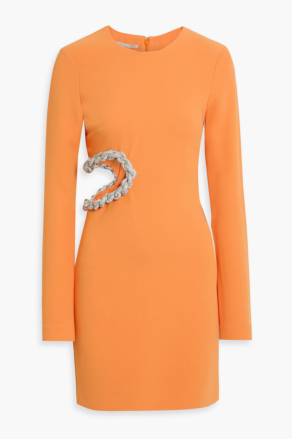 stella mccartney - embellished cutout crepe mini dress - orange - it 38