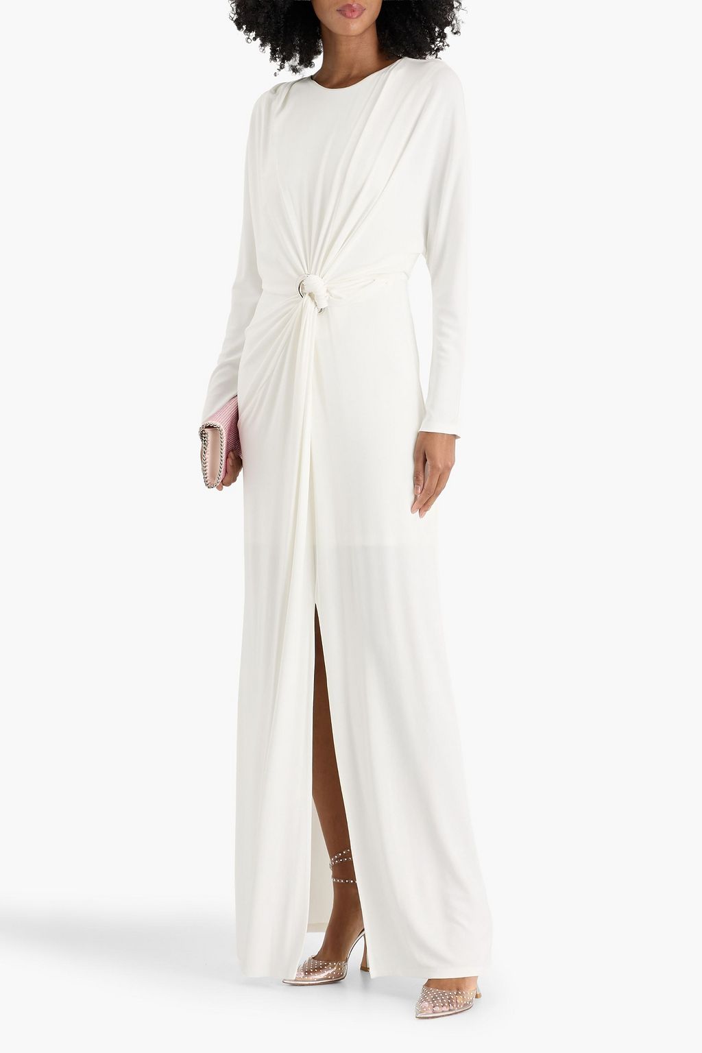 SIMKHAI Maisie ring-embellished draped stretch-jersey maxi dress