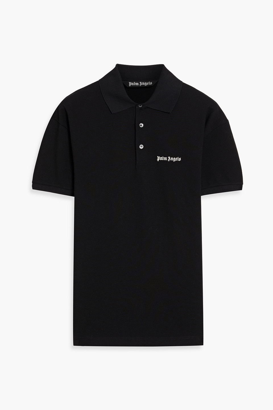 palm angels - cotton-jersey polo shirt - black - m