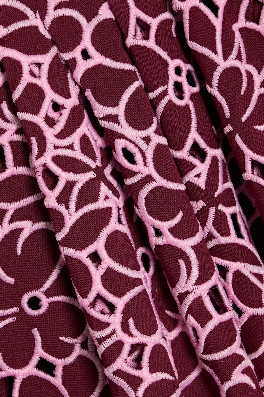 SIMKHAI Kittiya pleated broderie anglaise cotton midi dress