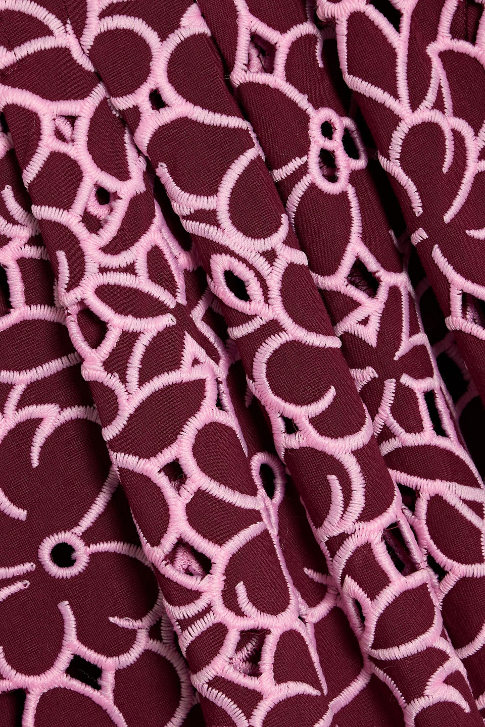 Simkhai Kittiya Pleated Broderie Anglaise Cotton Midi Dress In Multi