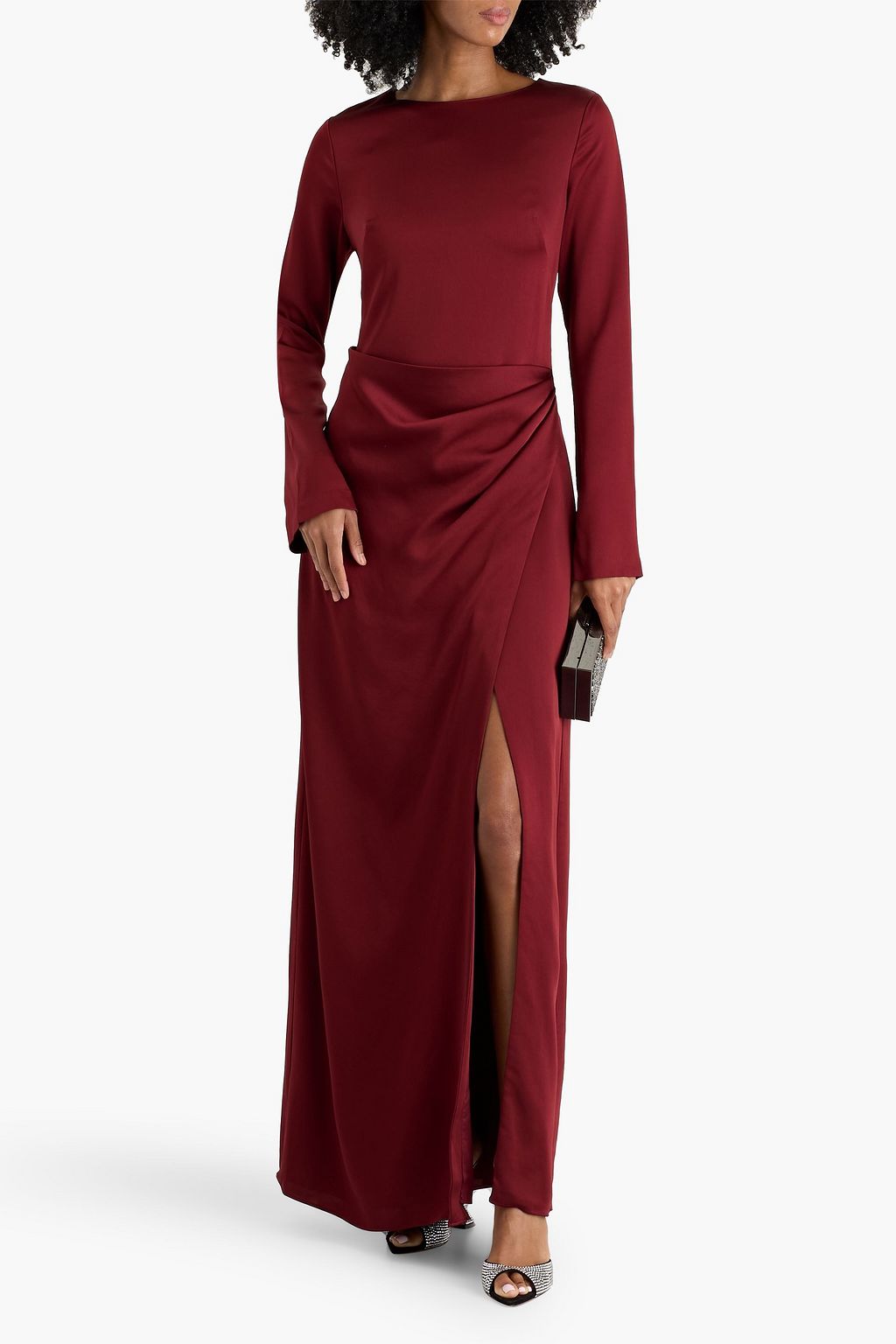 SIMKHAI Quiana draped satin gown