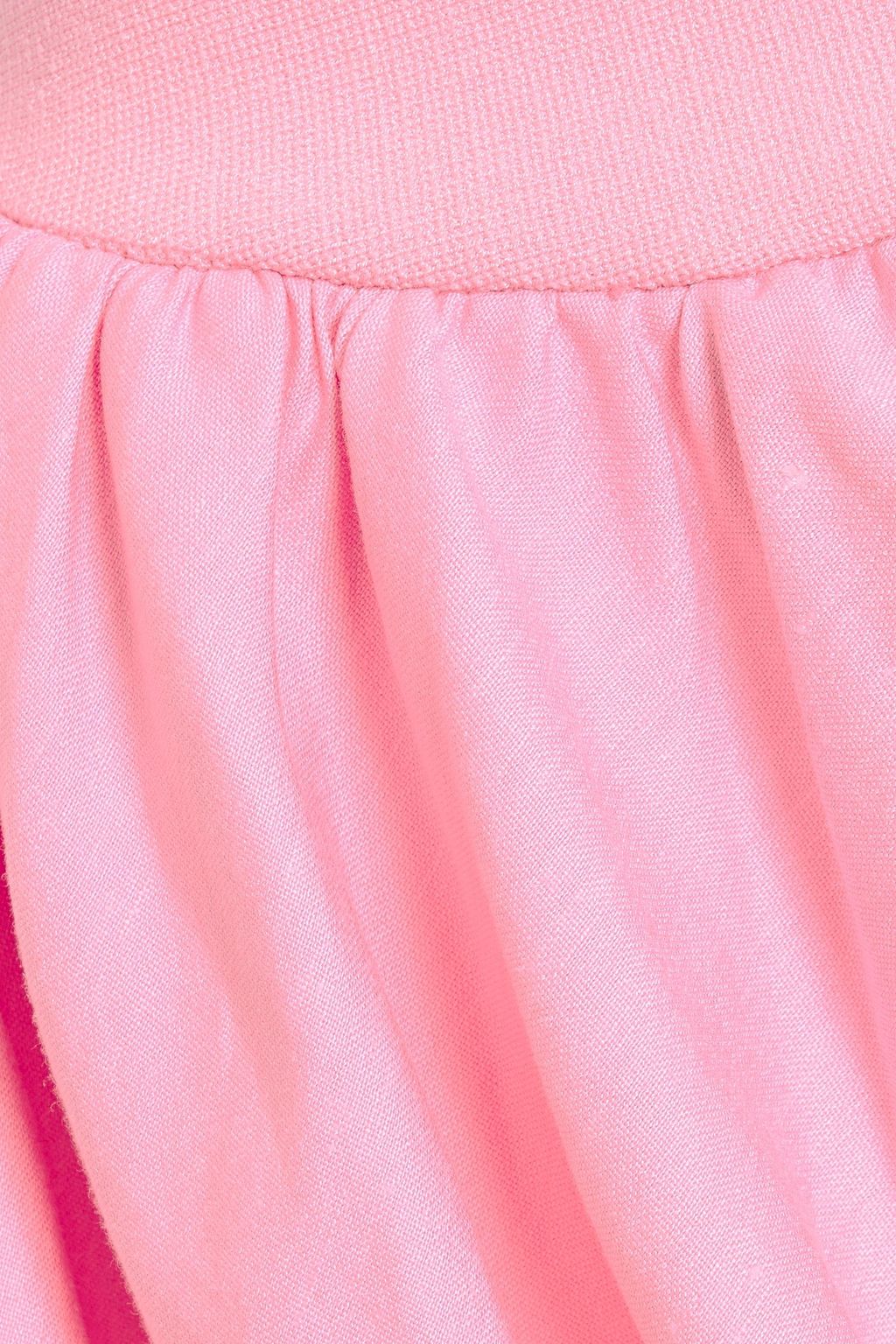 SIMKHAI Pollie strapless stretch-knit and linen-blend mini dress