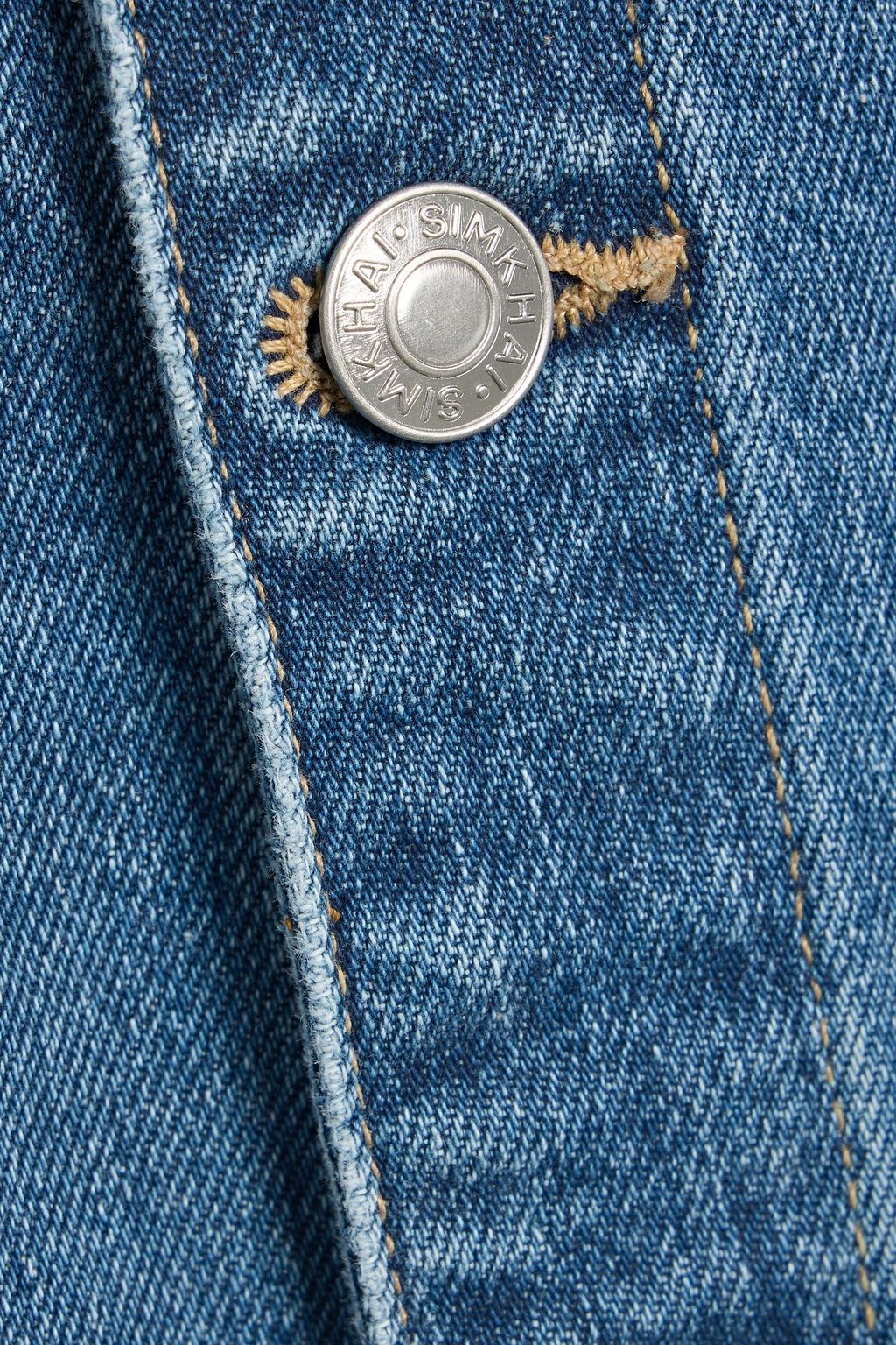 SIMKHAI Alba belted denim midi dress