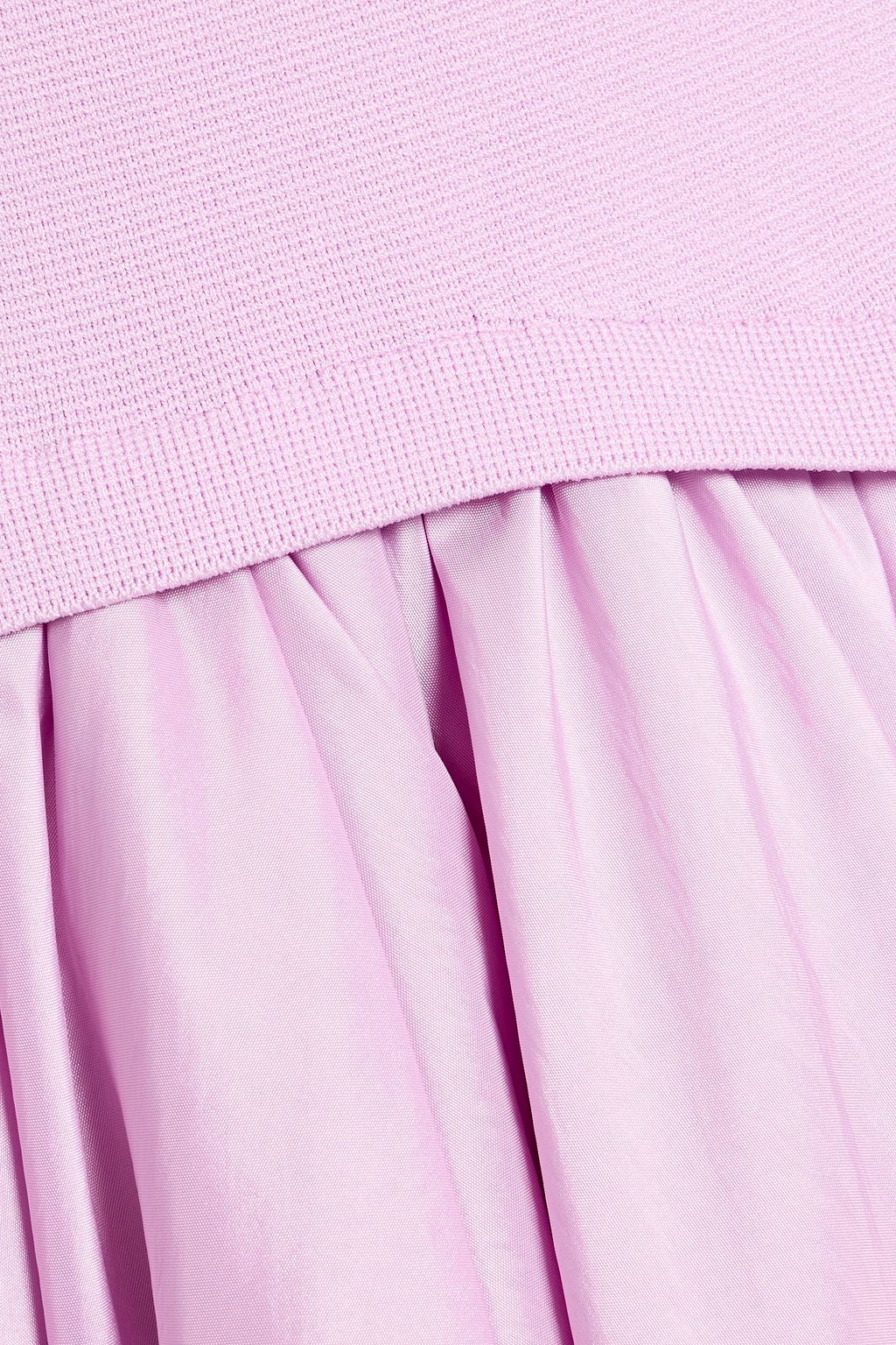 SIMKHAI Izzy strapless stretch-knit and taffeta midi dress