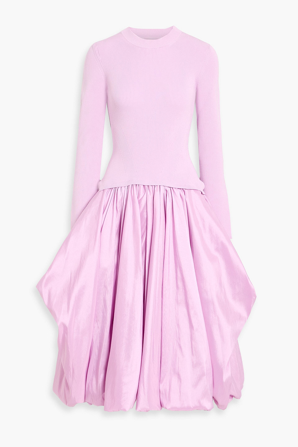 Simkhai Kenlie Stretch-knit And Taffeta Midi Dress In Purple