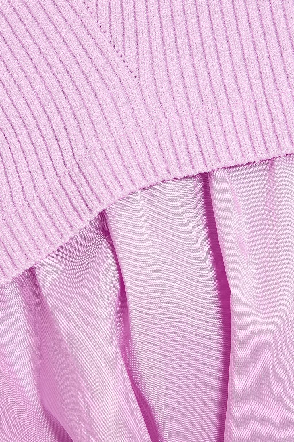 SIMKHAI Kenny ribbed-knit and taffeta mini dress