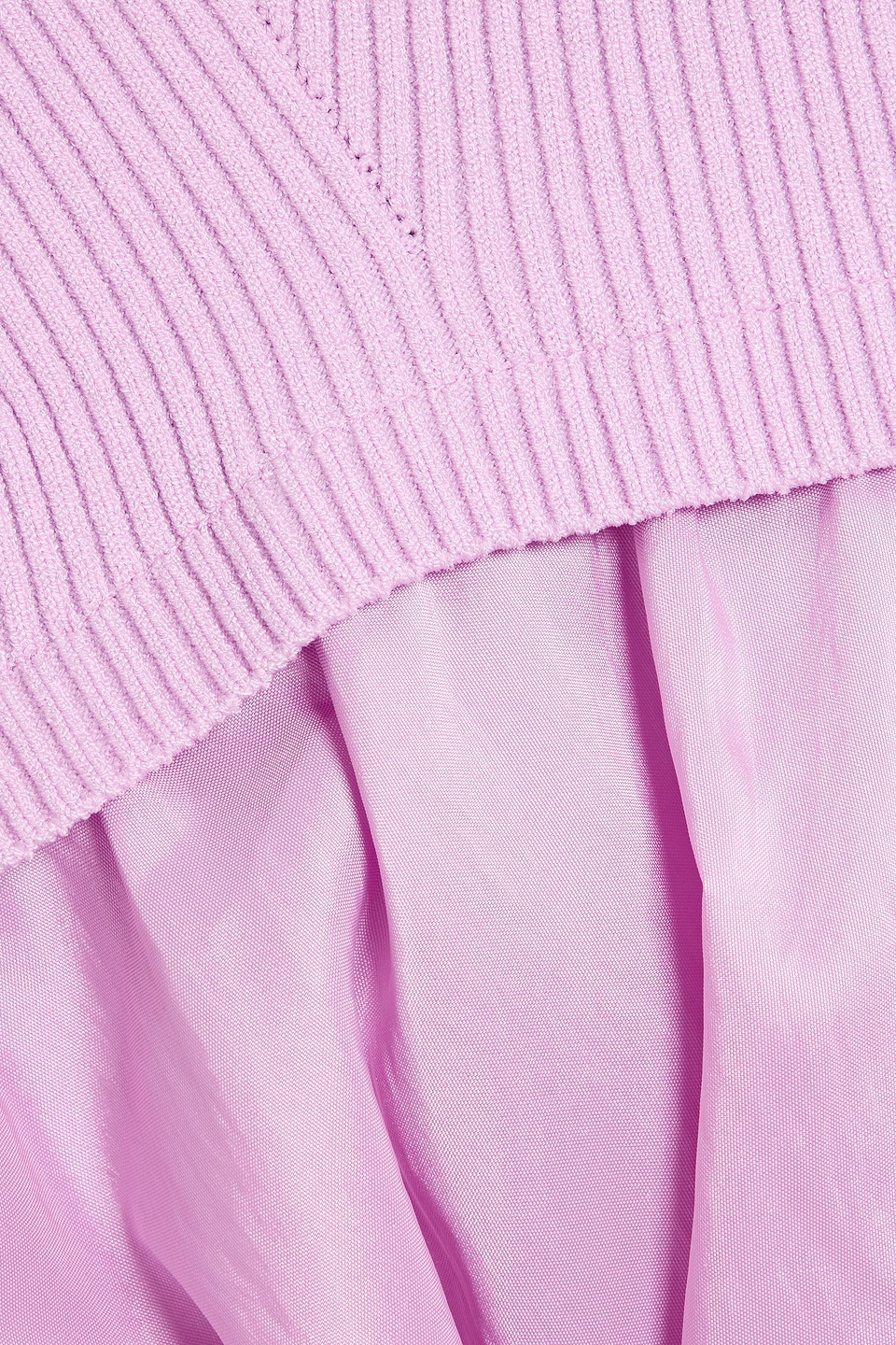 Simkhai Kenny Ribbed-knit And Taffeta Mini Dress In Pink