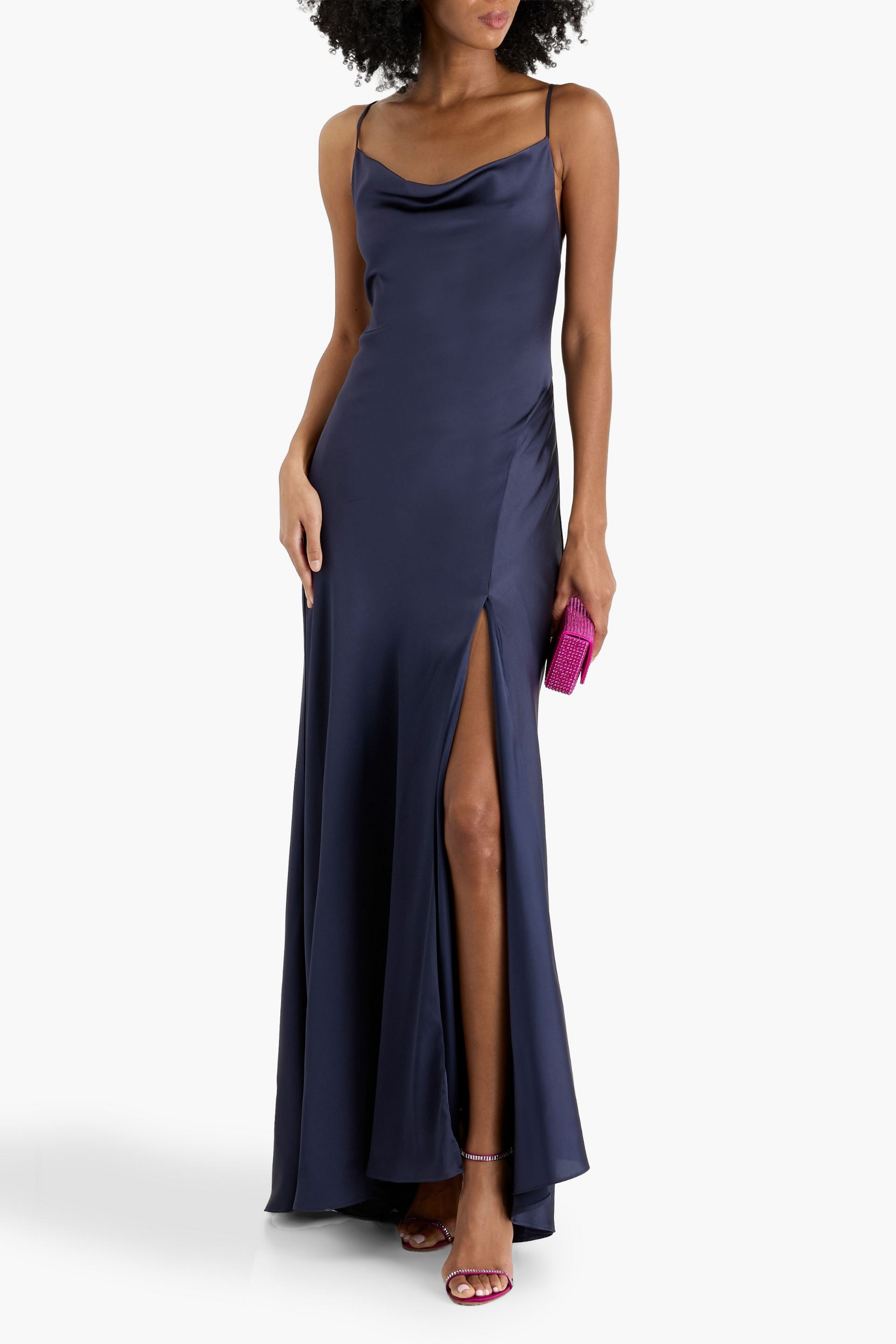 SIMKHAI Finley draped satin gown