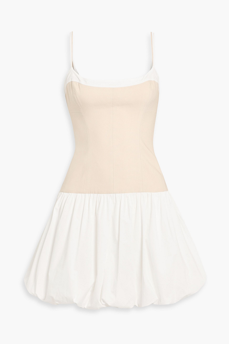 Simkhai Fifi Poplin And Linen-blend Mini Dress In Brown