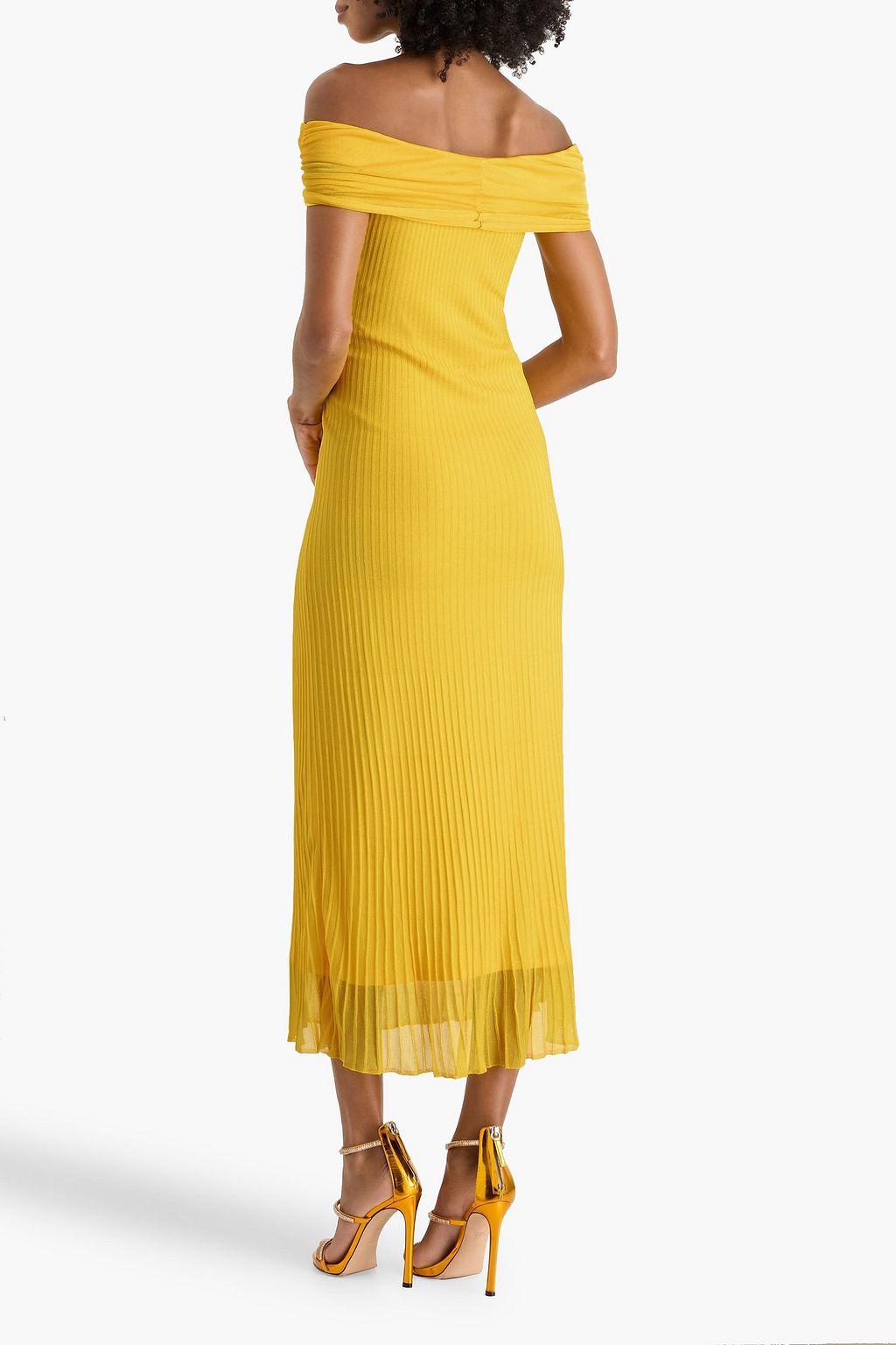 SIMKHAI Laurelle off-the-shoulder ribbed-knit maxi dress