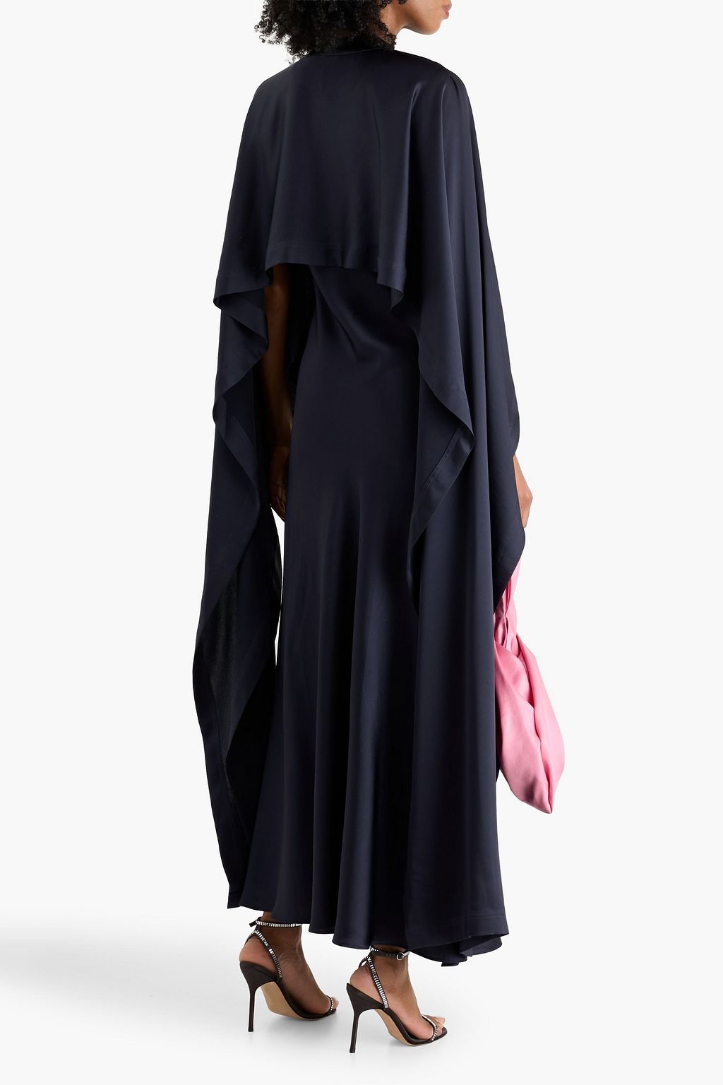 SIMKHAI Amory cape-effect satin-crepe maxi dress