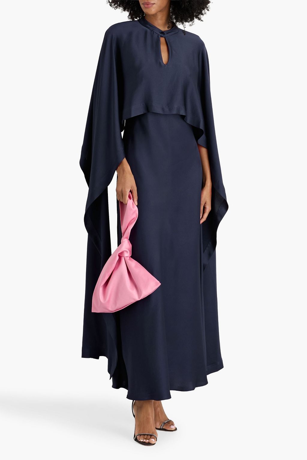 SIMKHAI Amory cape-effect satin-crepe maxi dress