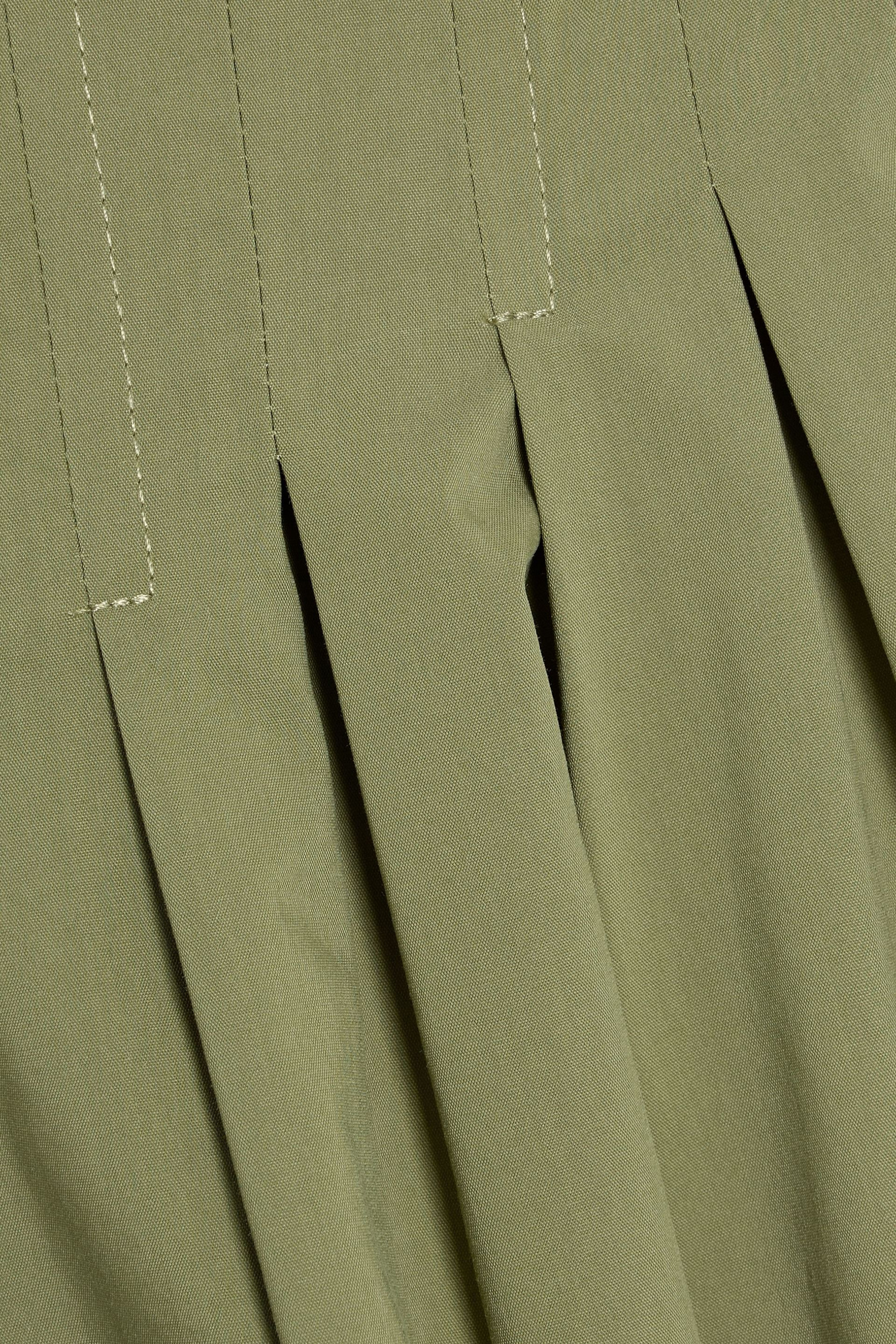 SIMKHAI Kittiya pleated cotton-blend poplin midi dress