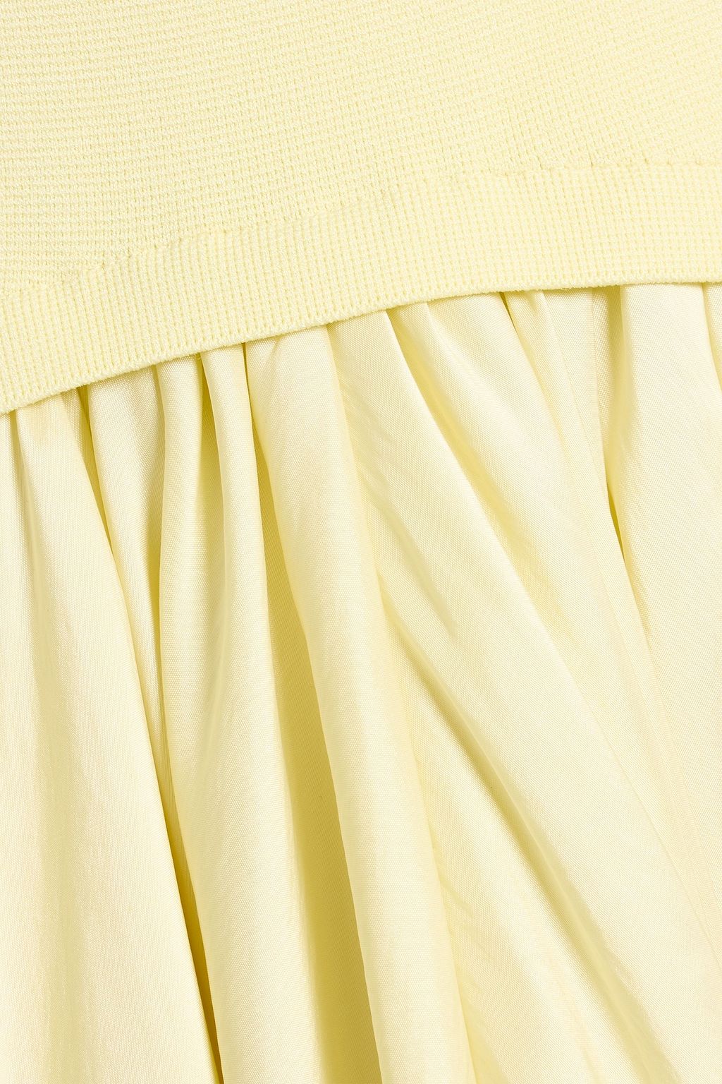 SIMKHAI Izzy strapless stretch-knit and taffeta midi dress