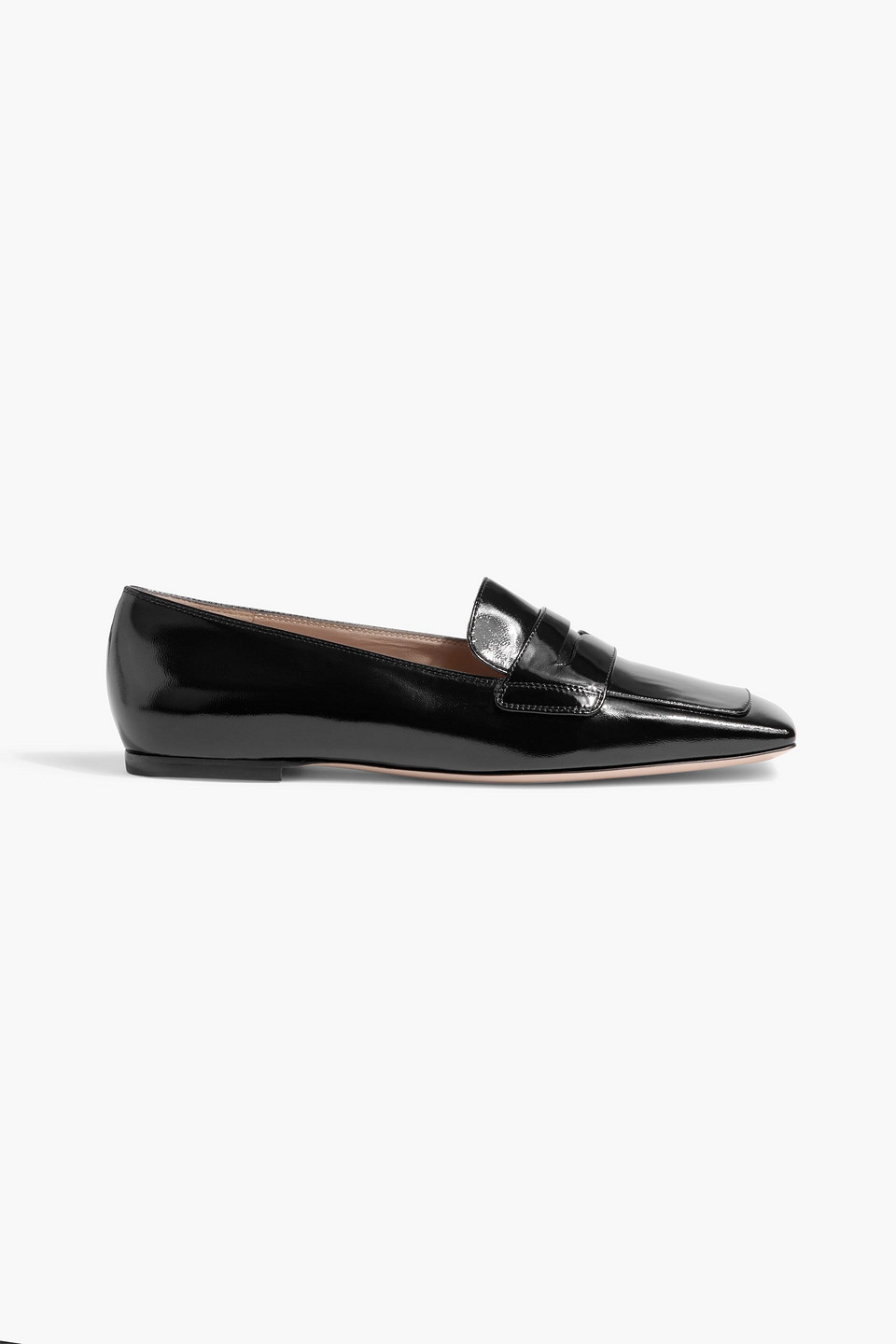 Gianvito Rossi Christina 05 Glossed-leather Loafers In Black