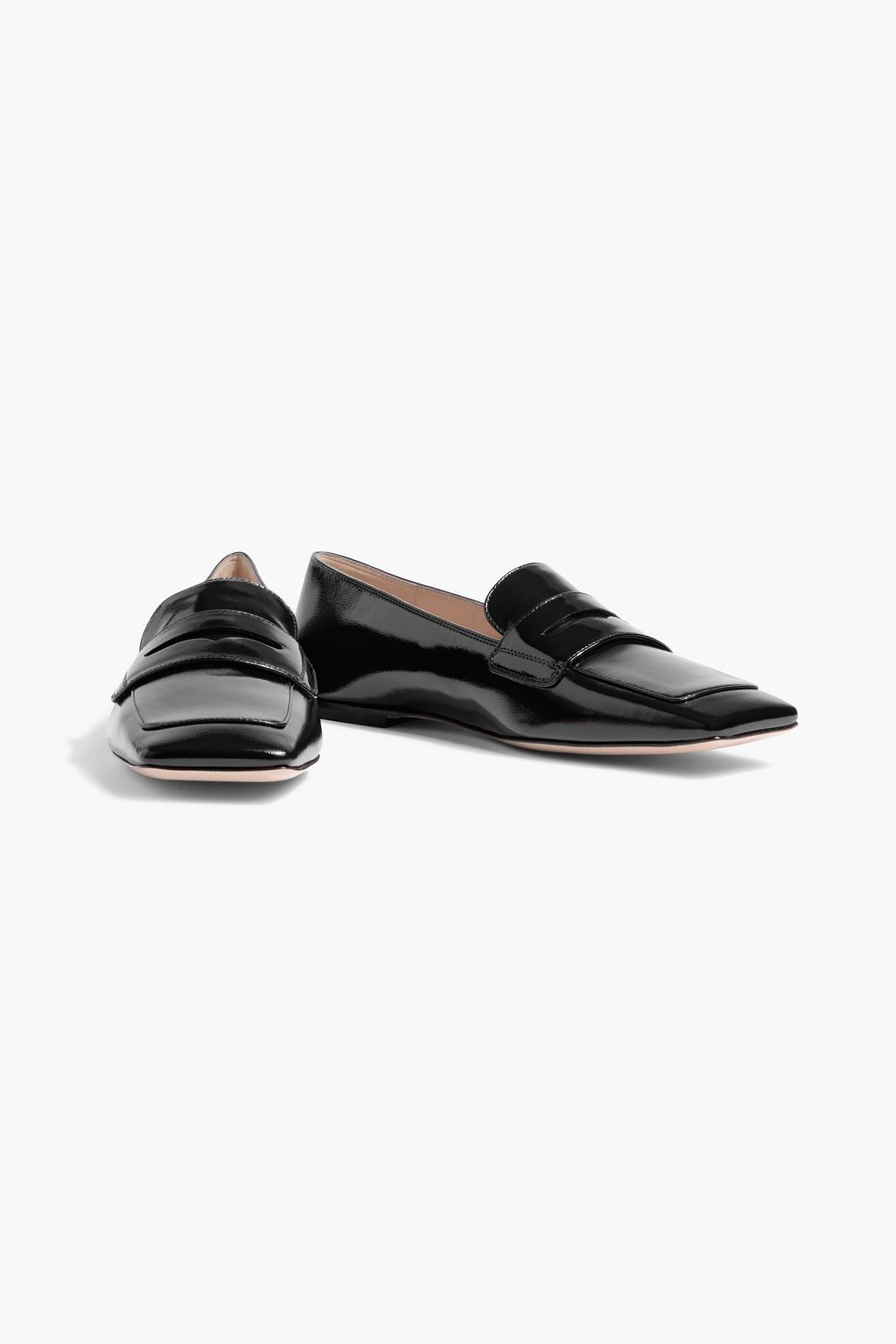 GIANVITO ROSSI Christina 05 glossed-leather loafers