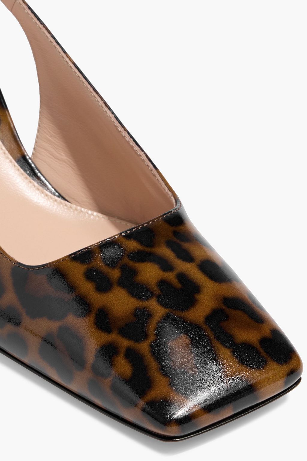 GIANVITO ROSSI Freeda 55 leopard-print glossed-leather slingback pumps