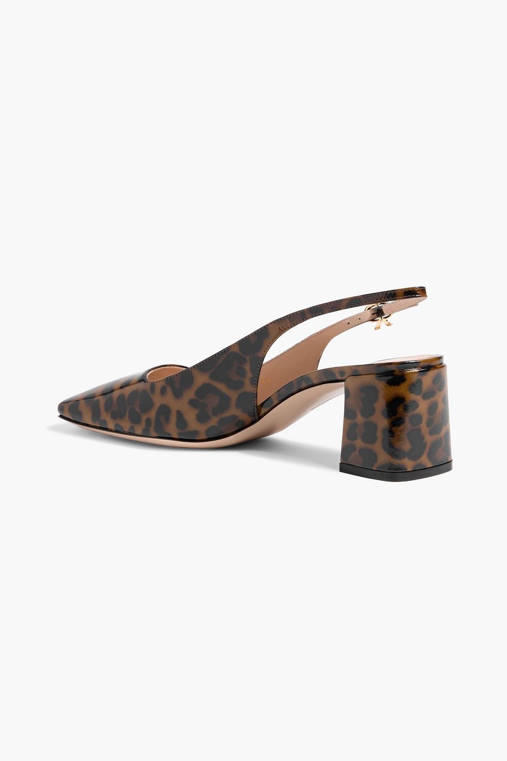 GIANVITO ROSSI Freeda 55 leopard-print glossed-leather slingback pumps