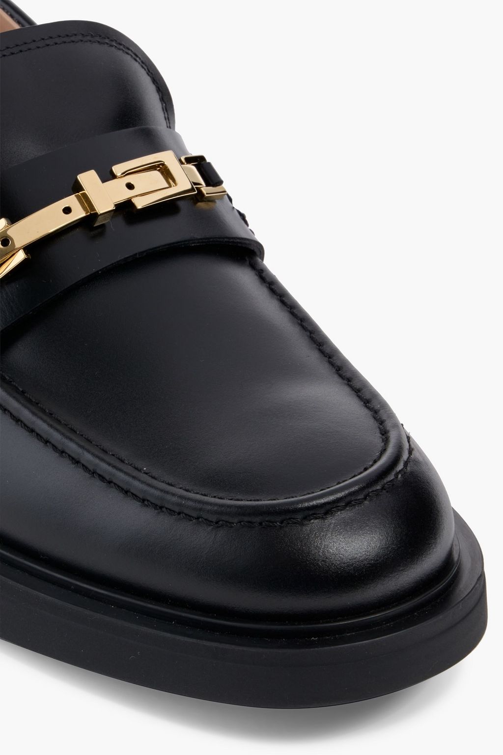 GIANVITO ROSSI Martine buckle-embellished leather loafers