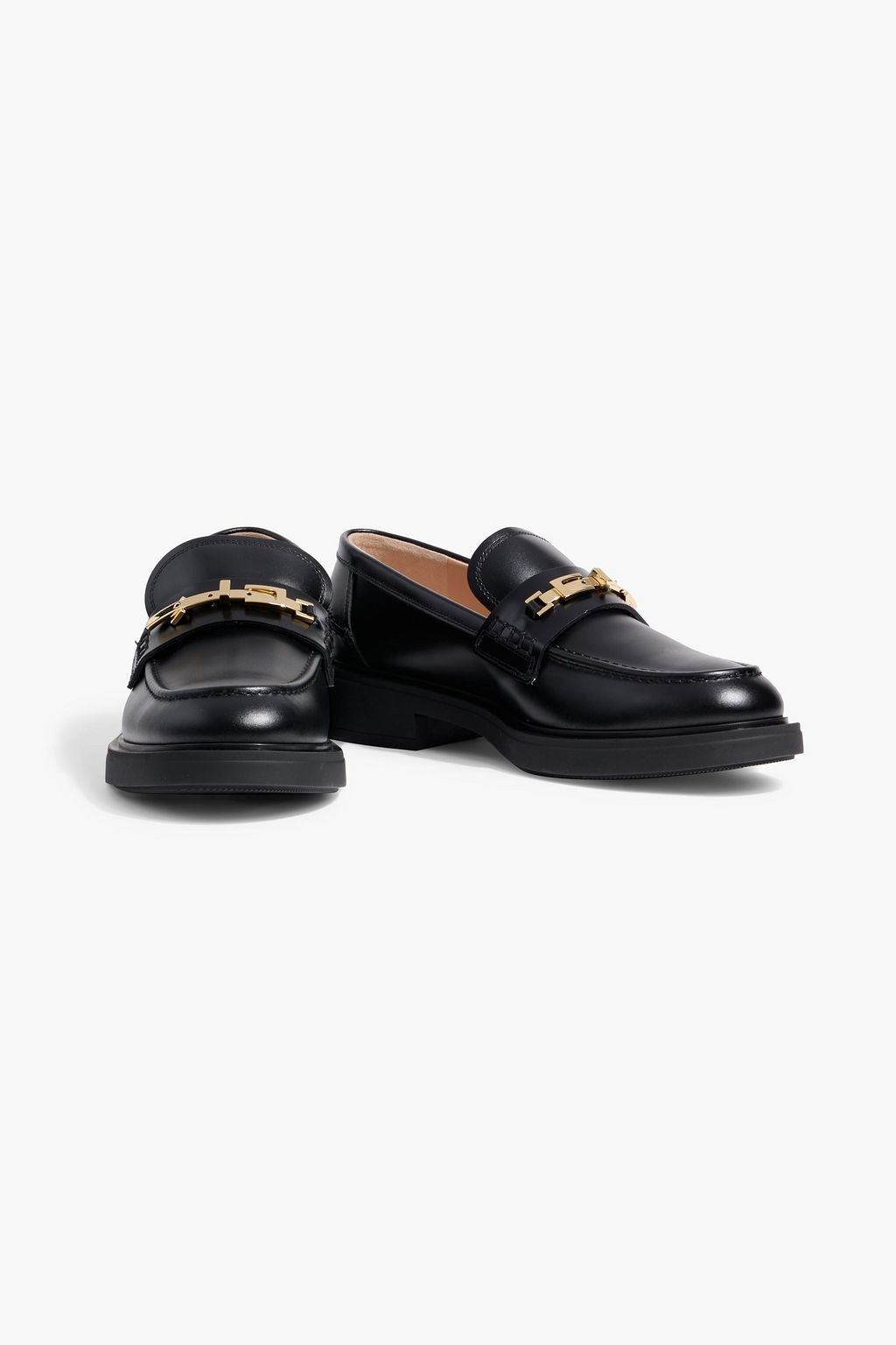 GIANVITO ROSSI Martine buckle-embellished leather loafers