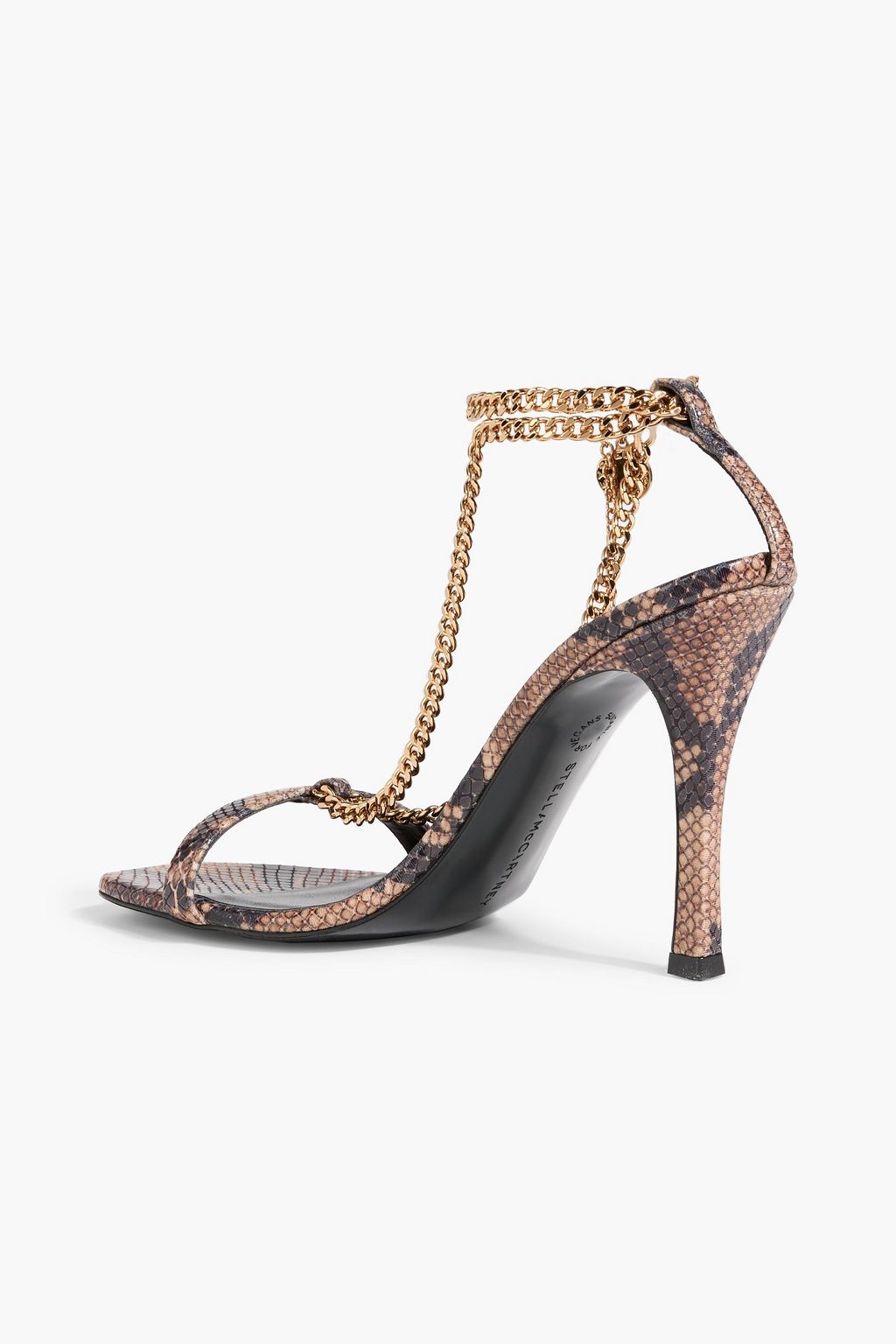 STELLA MCCARTNEY Stella 100 chain-embellished snake-effect sandals