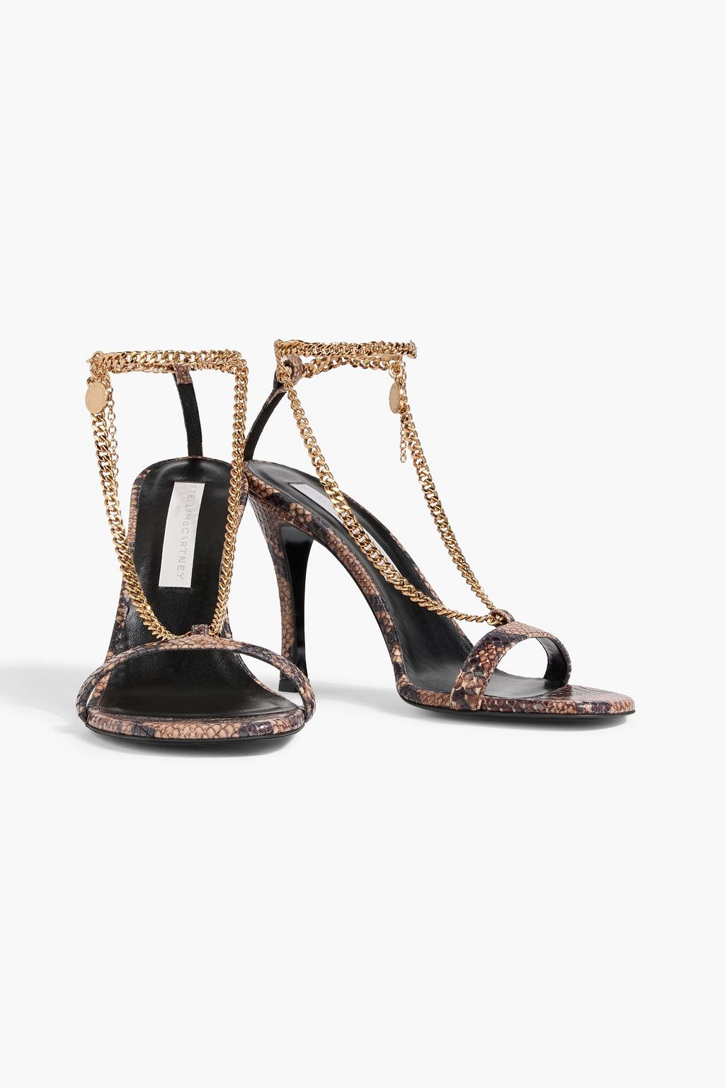 STELLA MCCARTNEY Stella 100 chain-embellished snake-effect sandals
