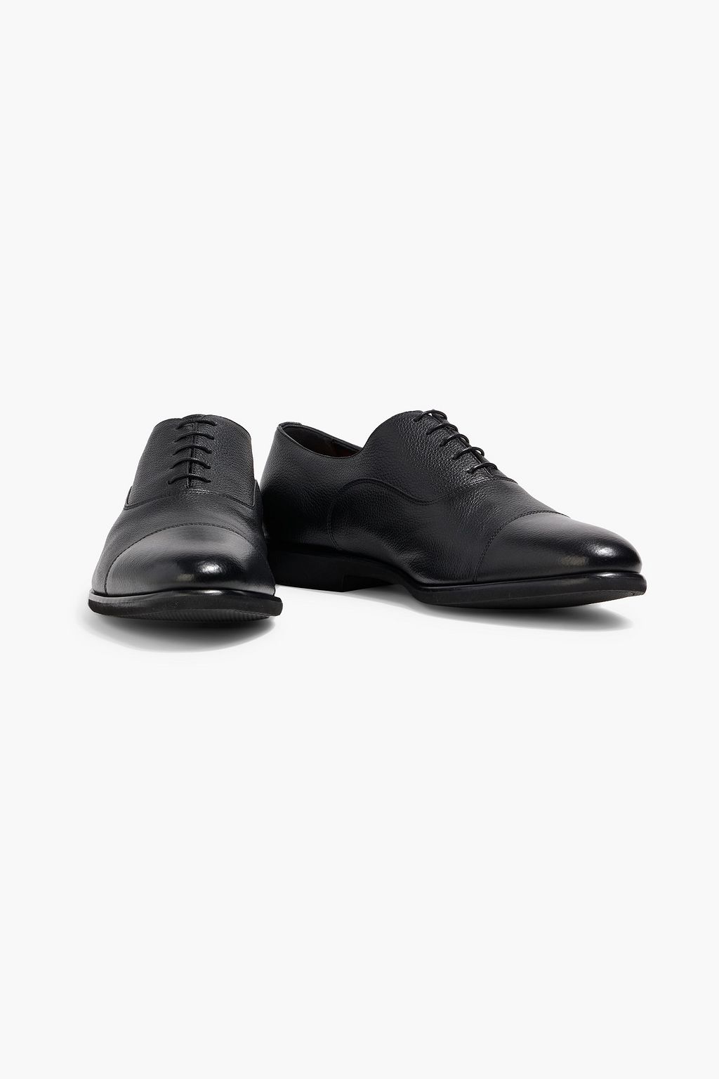 chinese dress ladies Santoni Men's Isaac Cap-Toe Leather Oxford Shoes, Black, Men's, 9.5d, Lace-Up Shoes Oxfords