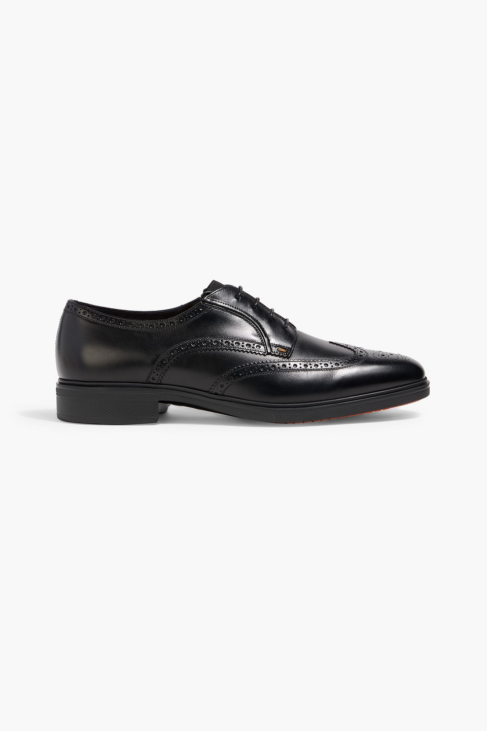 Santoni Easy Leather Oxford Brogues In Black