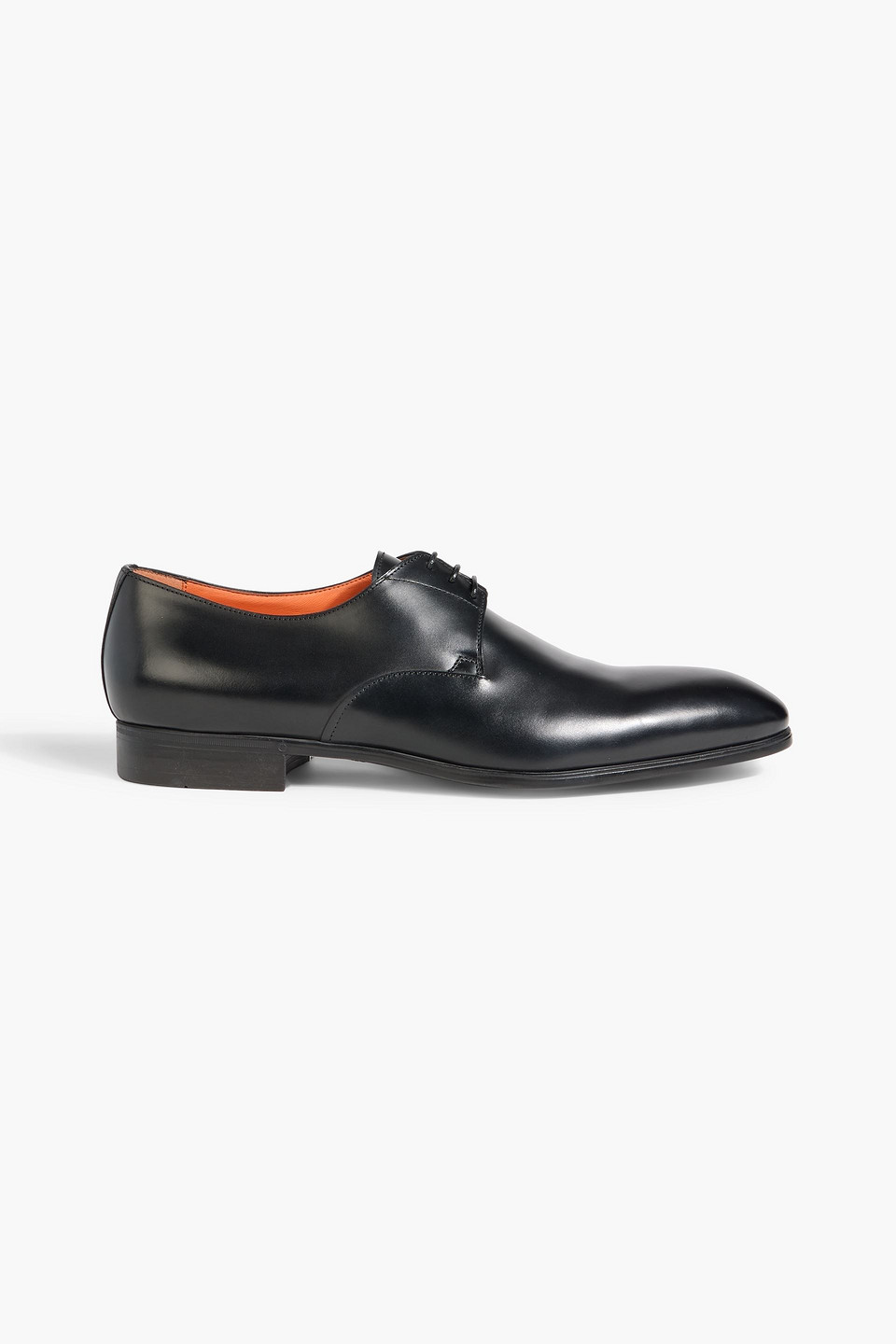 santoni - induct leather derby shoes - black - uk 13