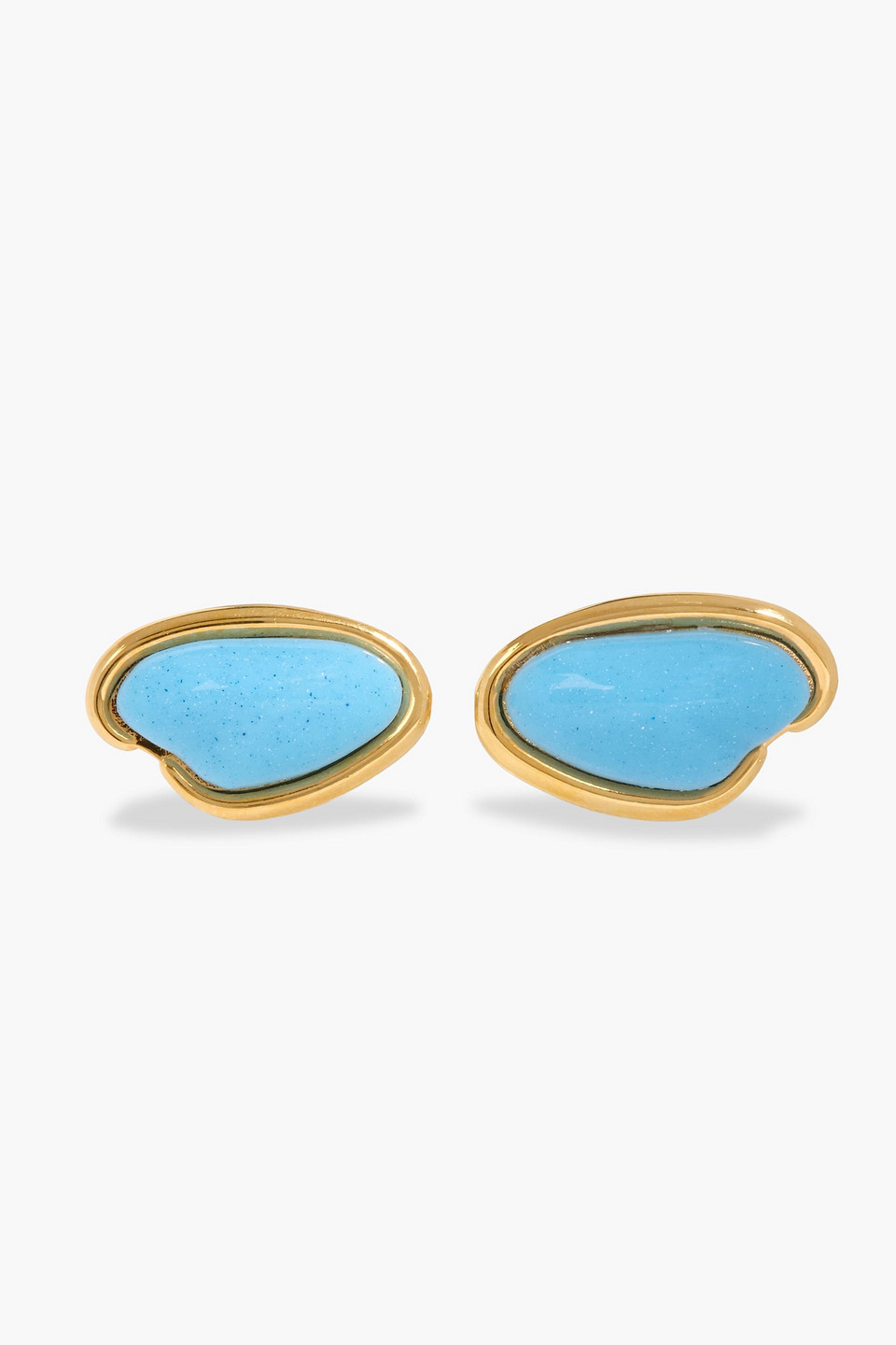 Oscar De La Renta Gold-tone Stone Earrings In Blue