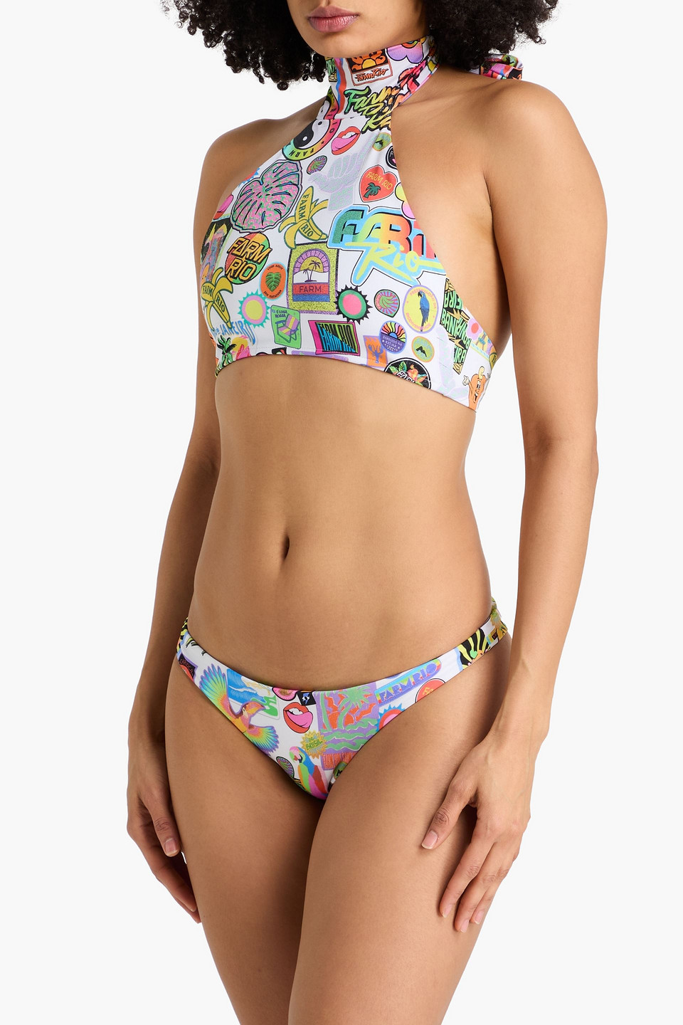  Farm Rio - Bikini-oberteil Mit Print - Weiß - Xs 