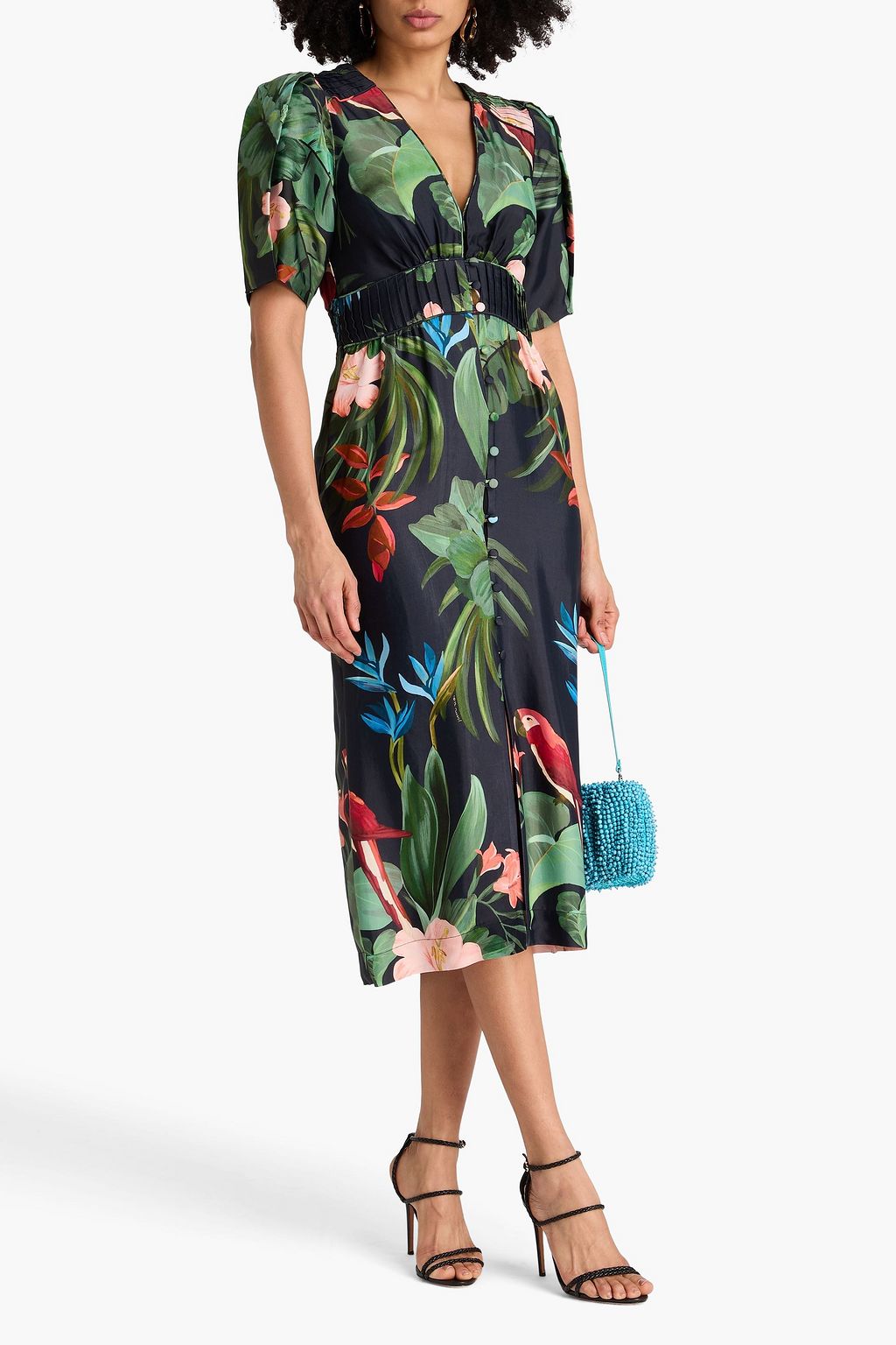 FARM RIO Printed twill midi dress | THE OUTNET