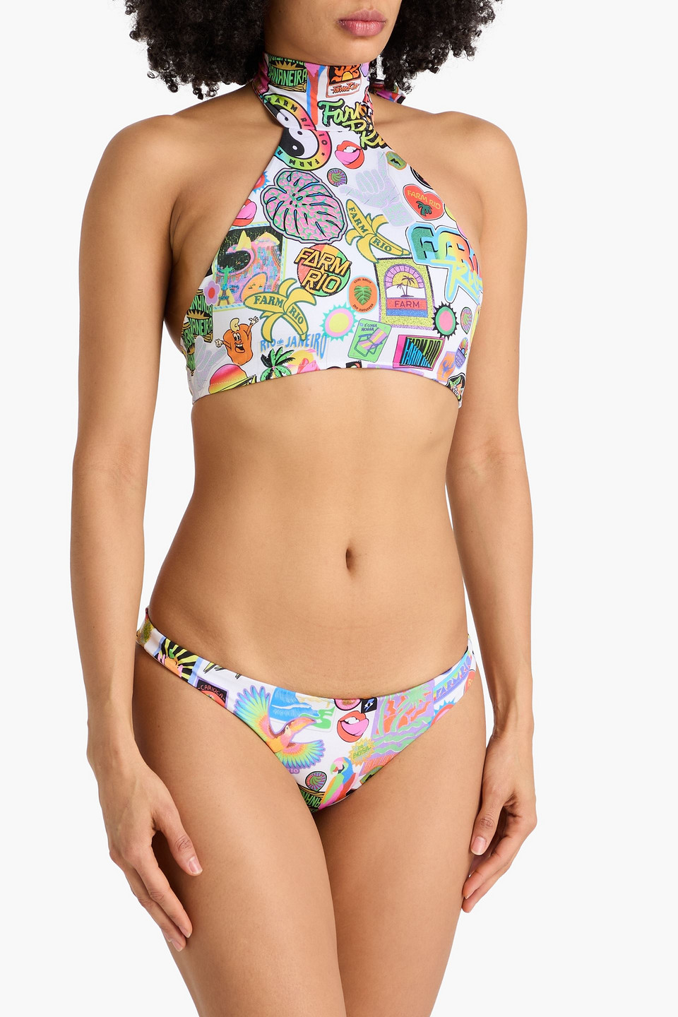  Farm Rio - Tief Sitzendes Bikini-höschen Mit Print - Weiß - Xs 