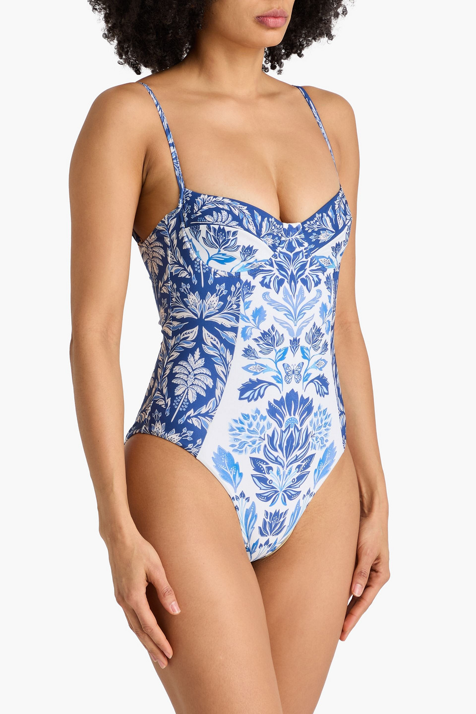  Farm Rio - Badeanzug Mit Floralem Print - Weiß - S 