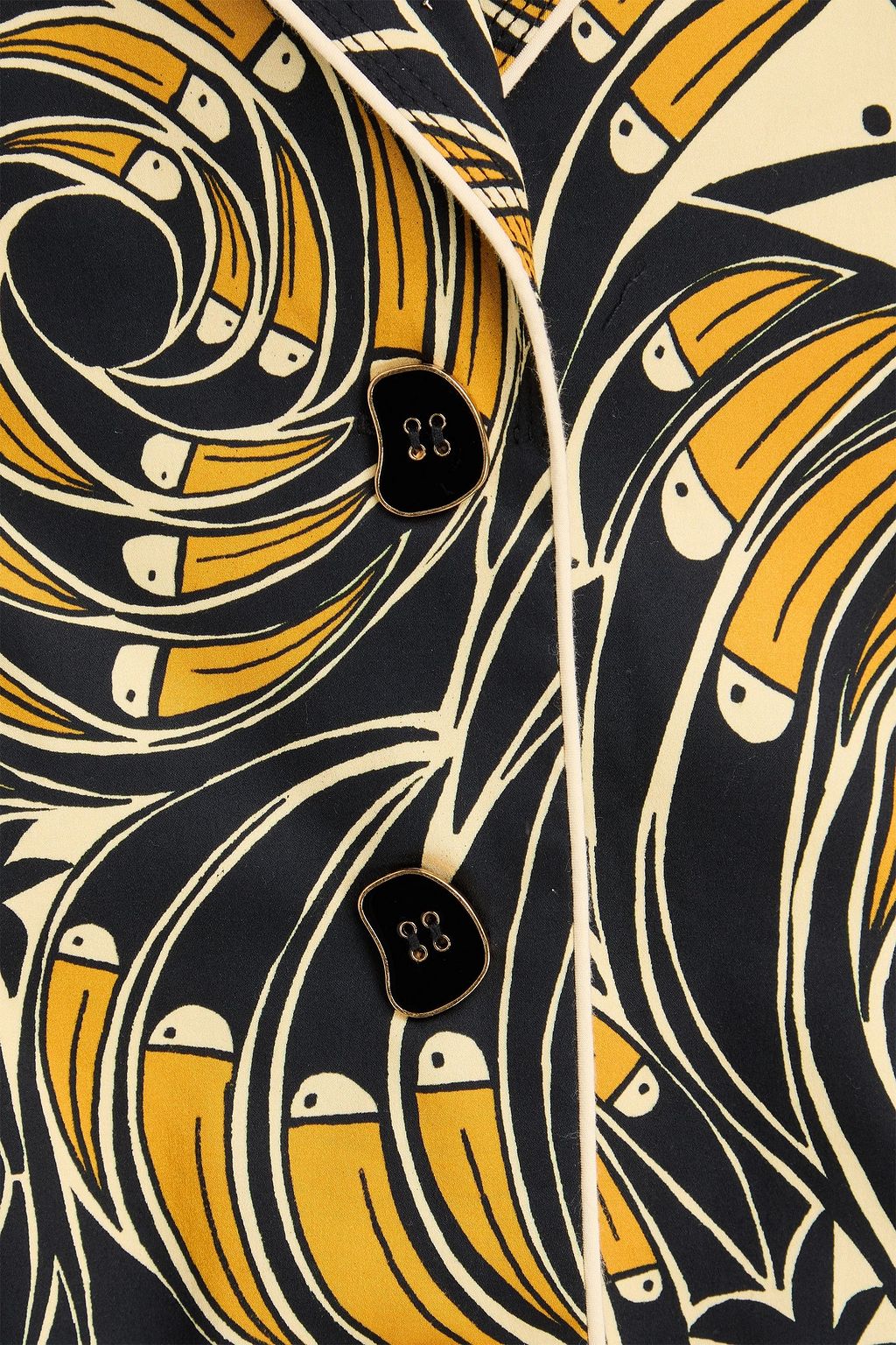 FARM RIO Printed cotton-blend sateen blazer