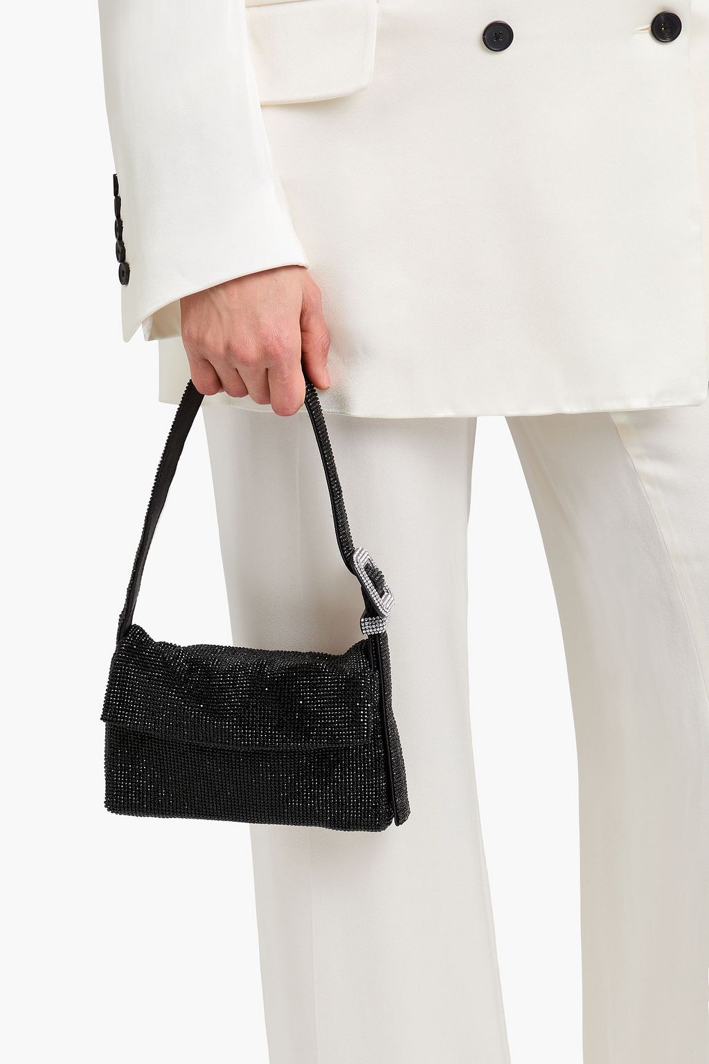 BENEDETTA BRUZZICHES Vitty La Mignon crystal-embellished satin shoulder bag