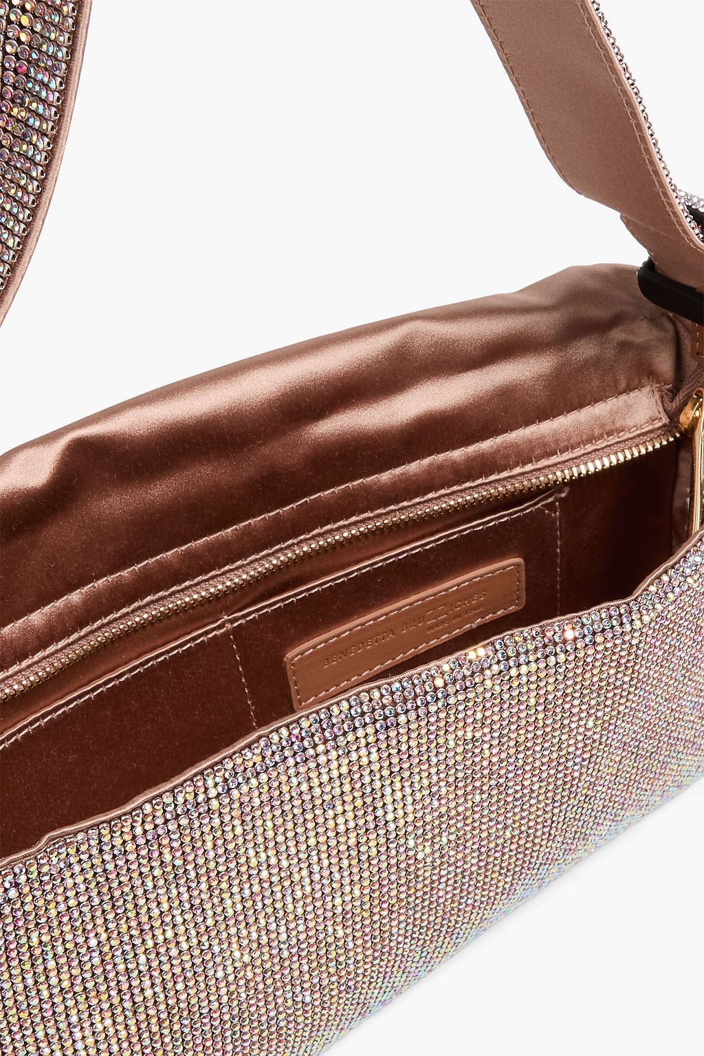 BENEDETTA BRUZZICHES حقيبة كتف "فيتي لا جراندي" مصنوعة من الزرد ومزيّنة بالكريستال