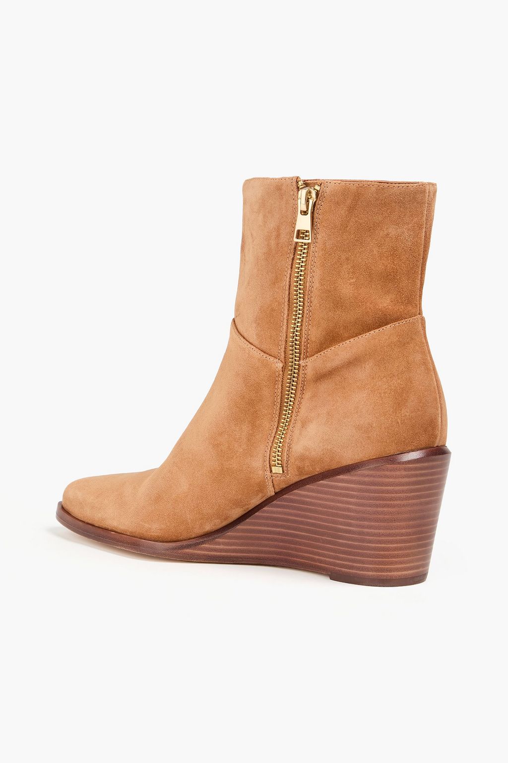 VINCE. بوت بطول الكاحل بكعب ويدج من جلد السويد