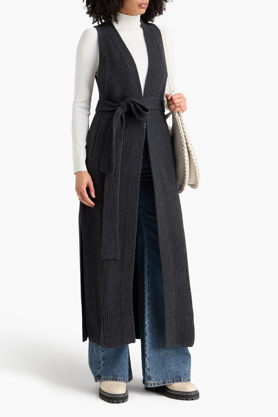  Le Kasha - Cardigan „roslyn“ Aus Geripptem Kaschmir - Grau - Onesize 