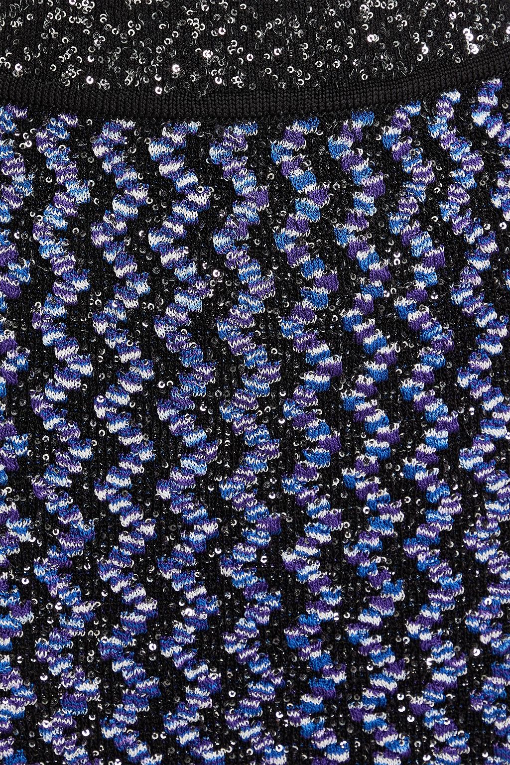 MISSONI Sequin-embellished jacquard-knit mini skirt
