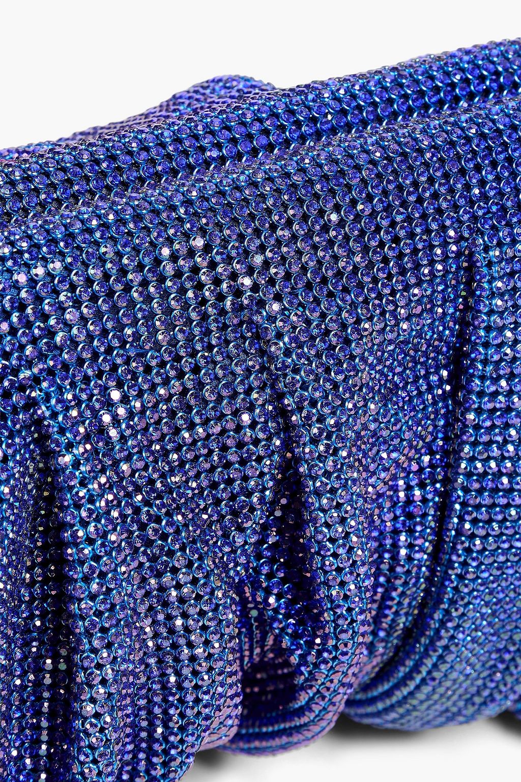 BENEDETTA BRUZZICHES Venus crystal-embellished metallic silk-satin clutch