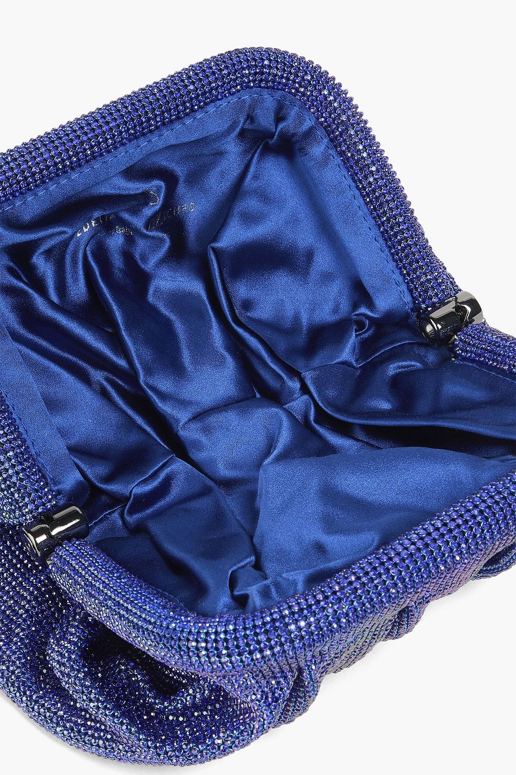 BENEDETTA BRUZZICHES Venus crystal-embellished metallic silk-satin clutch