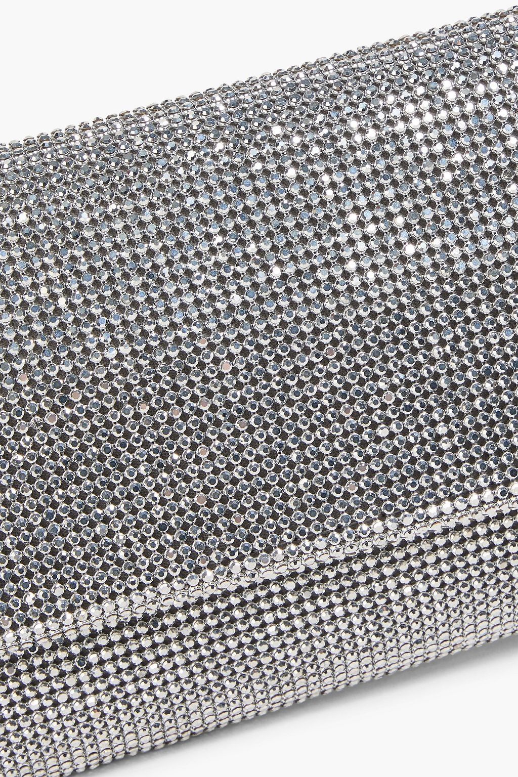 BENEDETTA BRUZZICHES Kate crystal-embellished metallic silk-satin clutch