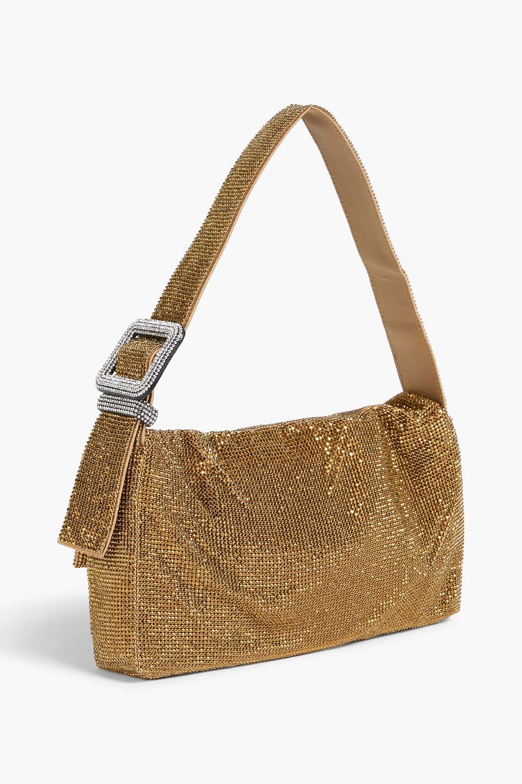 BENEDETTA BRUZZICHES حقيبة كتف "فيتي لا جراندي" مصنوعة من الزرد ومزيّنة بالكريستال